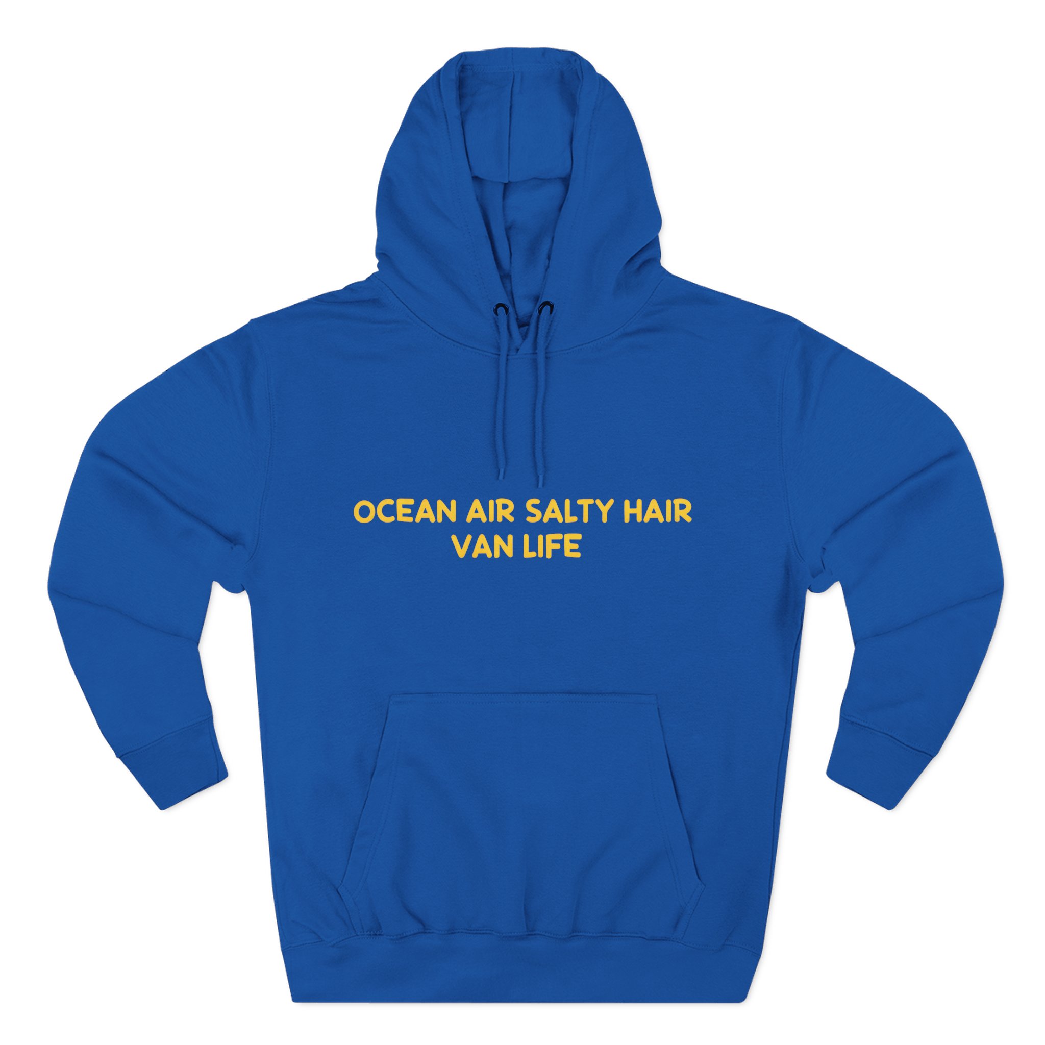 Three-Panel Fleece Hoodie - "Ocean Air Salty Hair Van Life" Design Sitcom-Line