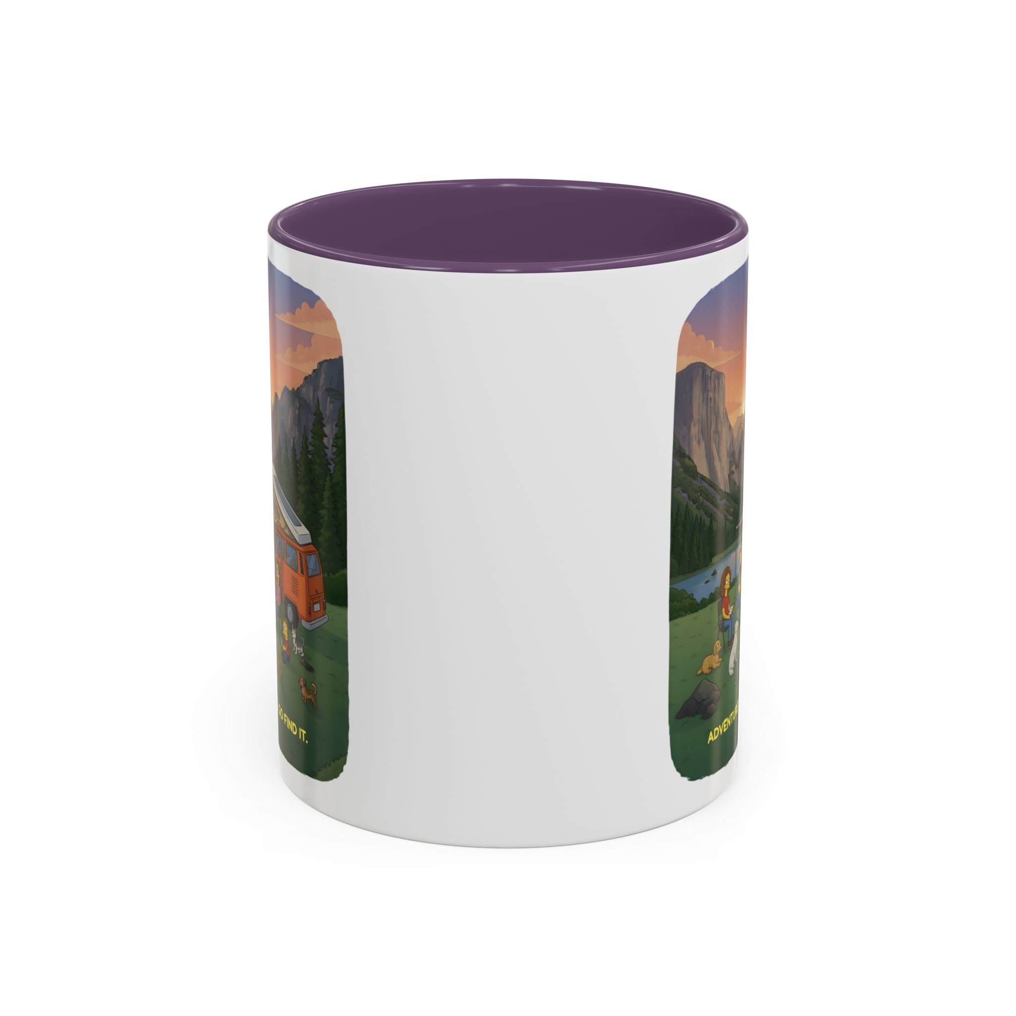 Accent Coffee Mug (11, 15oz) — "Adventure Awaits-Go Find It"" Design Sitcom-Line