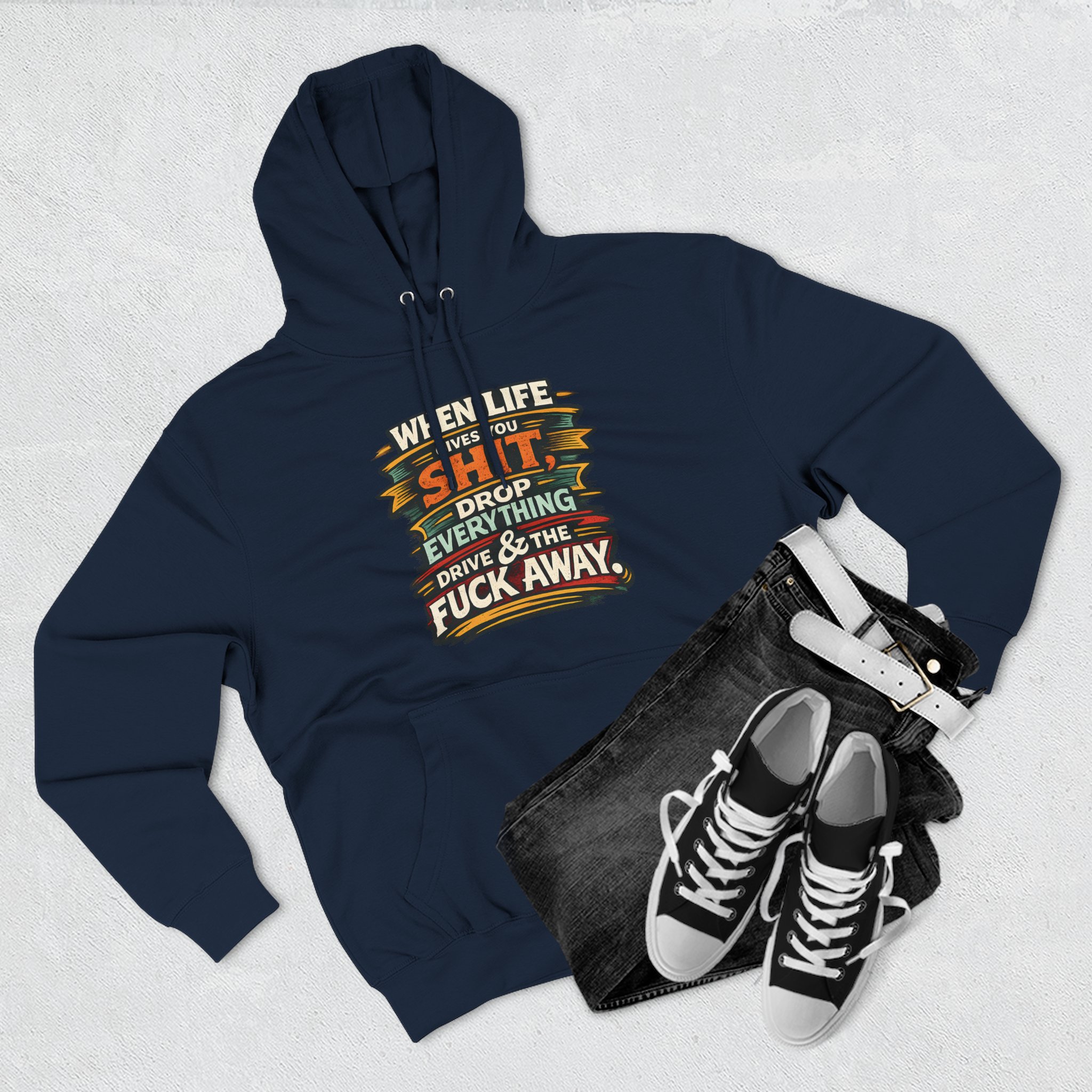 1130836040883172615_2048.jpeg Three-Panel Fleece Hoodie - "When Live Gives You Shit" Design F**K-Line