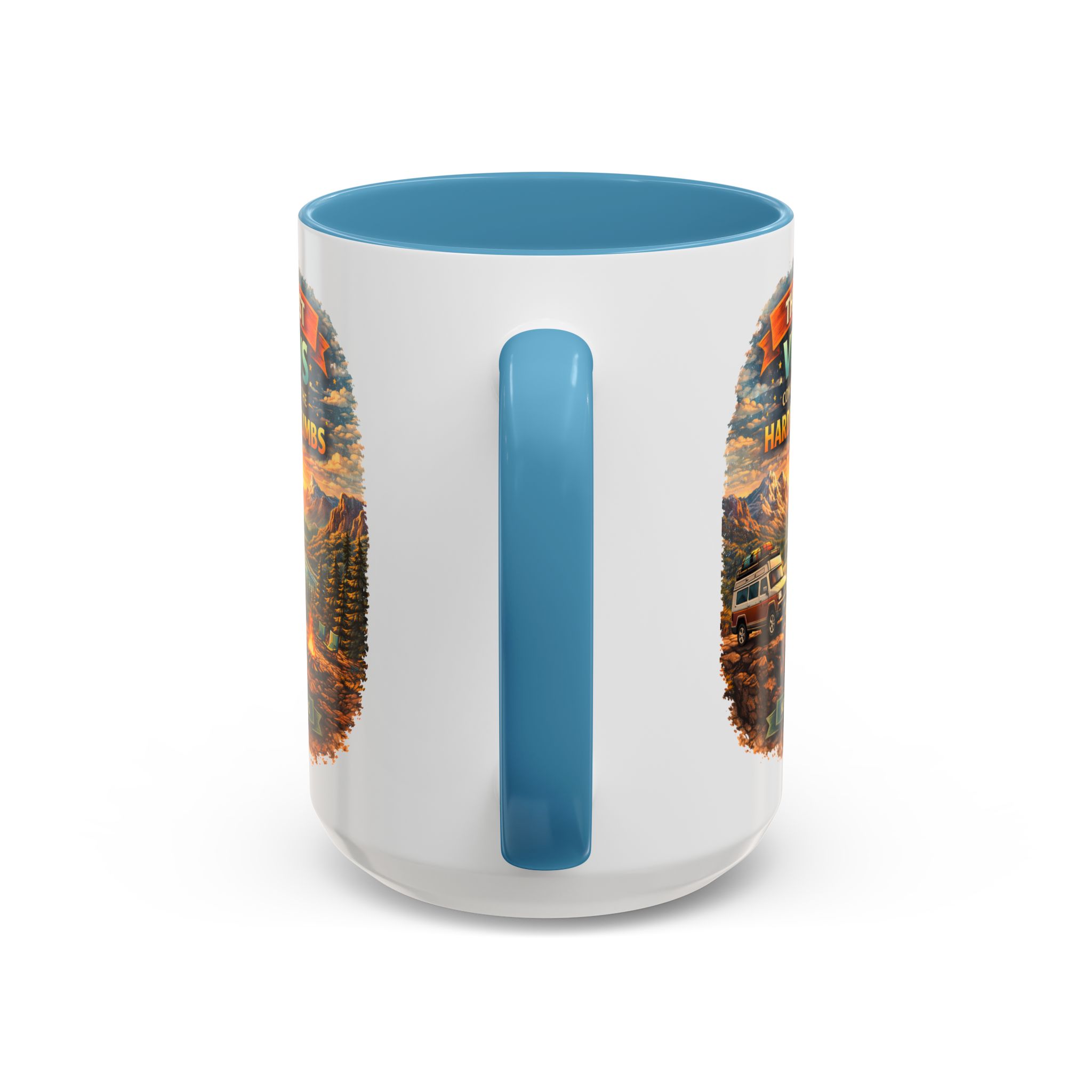 Accent Coffee Mug (11, 15oz) — "The Best Views" Design Scenic-Line