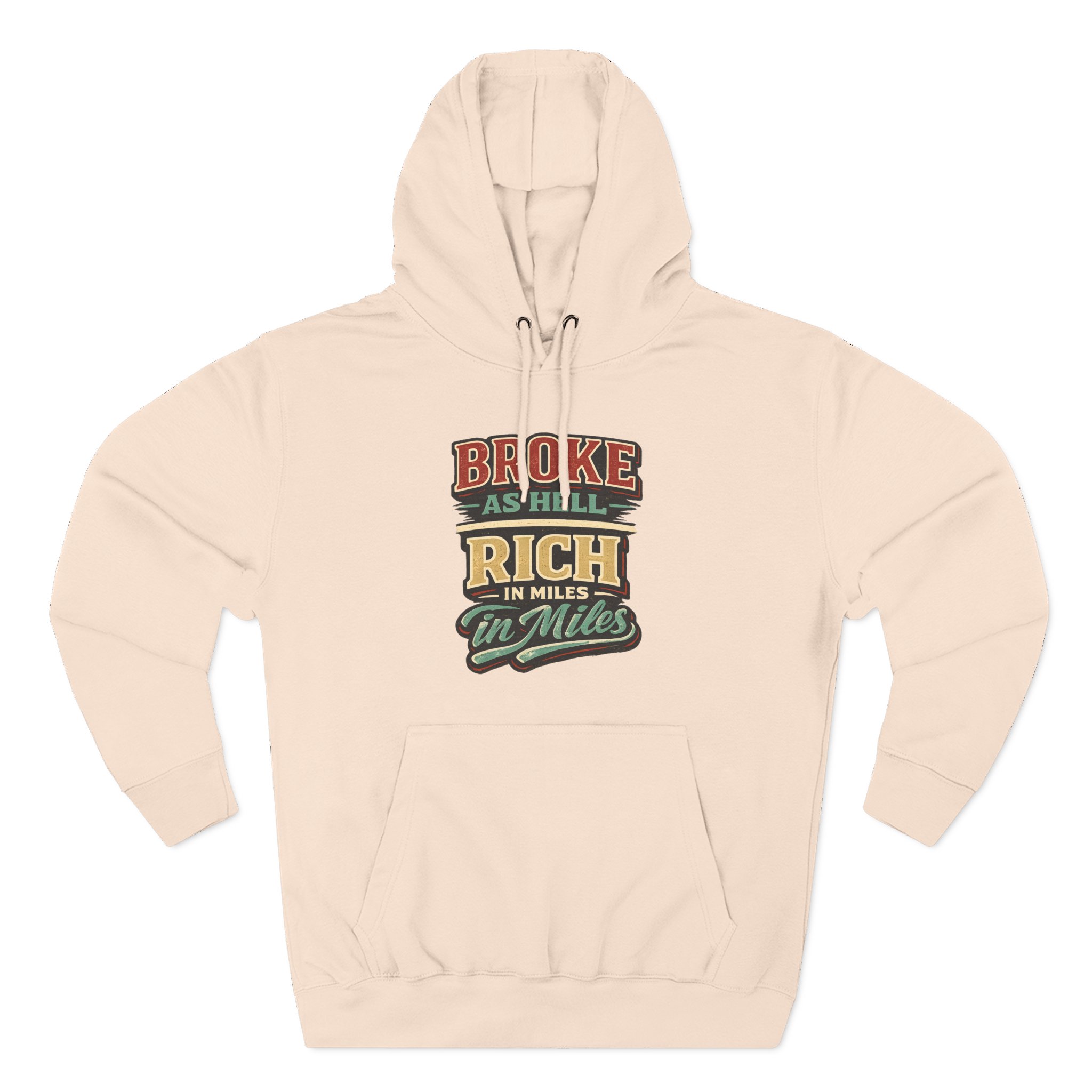 Three-Panel Fleece Hoodie - "Broke As Hell" Design F**K-Line