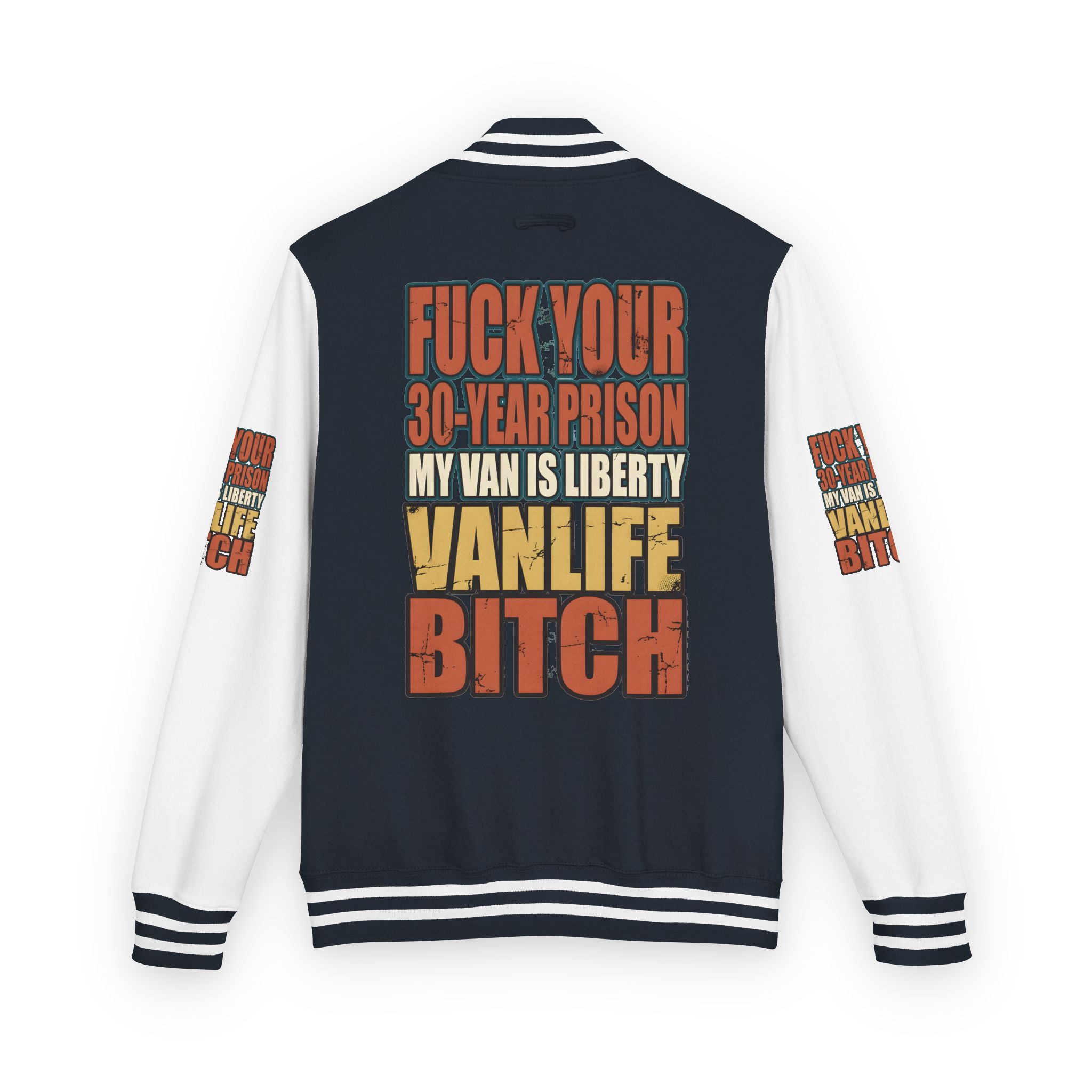 Unisex Heavyweight Letterman Jacket — "Fuck Your 30 Year" Design F**K-Line