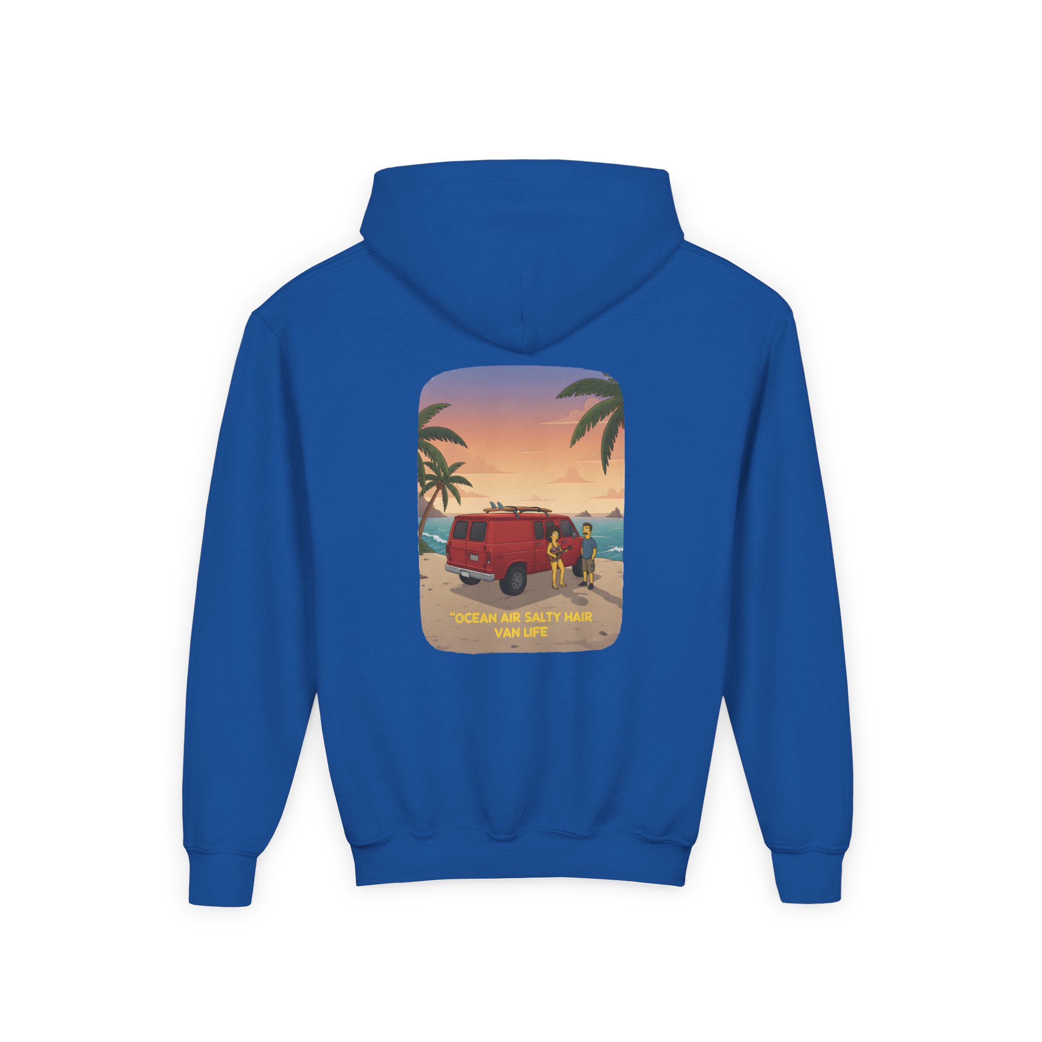 11337784792384388327_2048.jpeg Youth Hoodie(Gildan) – "Ocean Air Salty Hair Van Life" (Design Sitcom-Line)