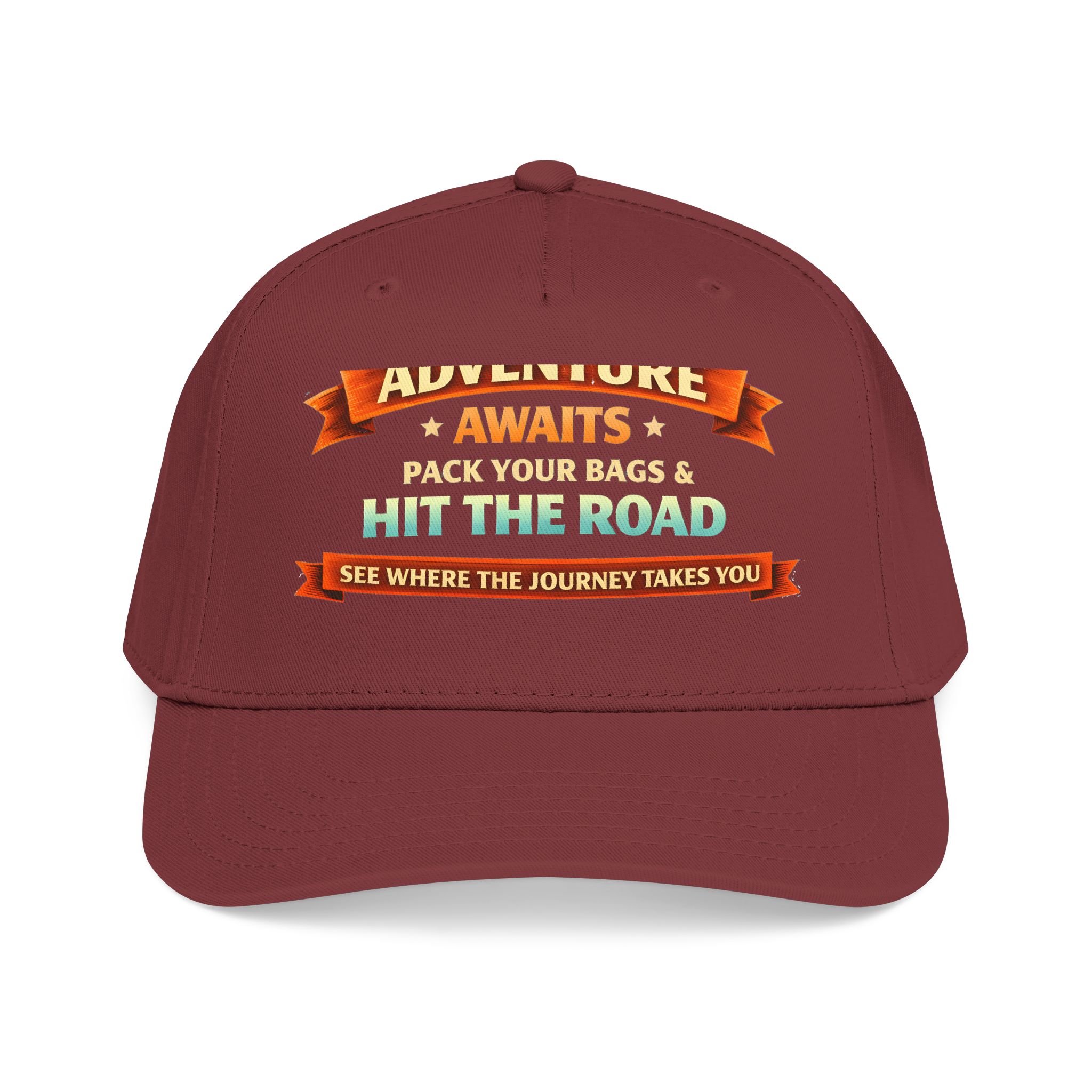 Baseball Cap - "Adventure Awaits-Pack Your Bags" Design Scenic-Line