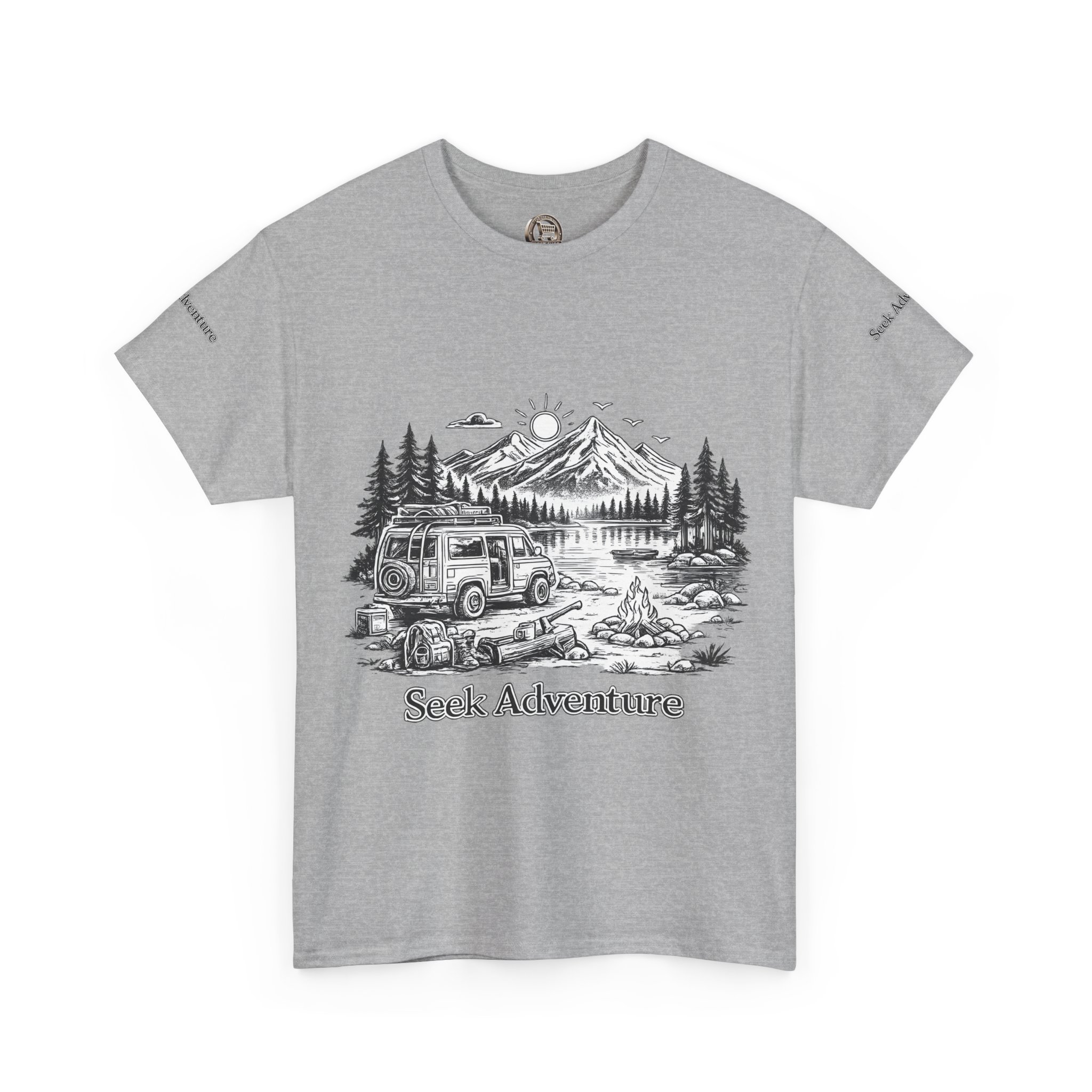 11340179143332409319_2048.jpeg Unisex Heavy Cotton Tee — "Seek Adventure" Design Minimal-Line