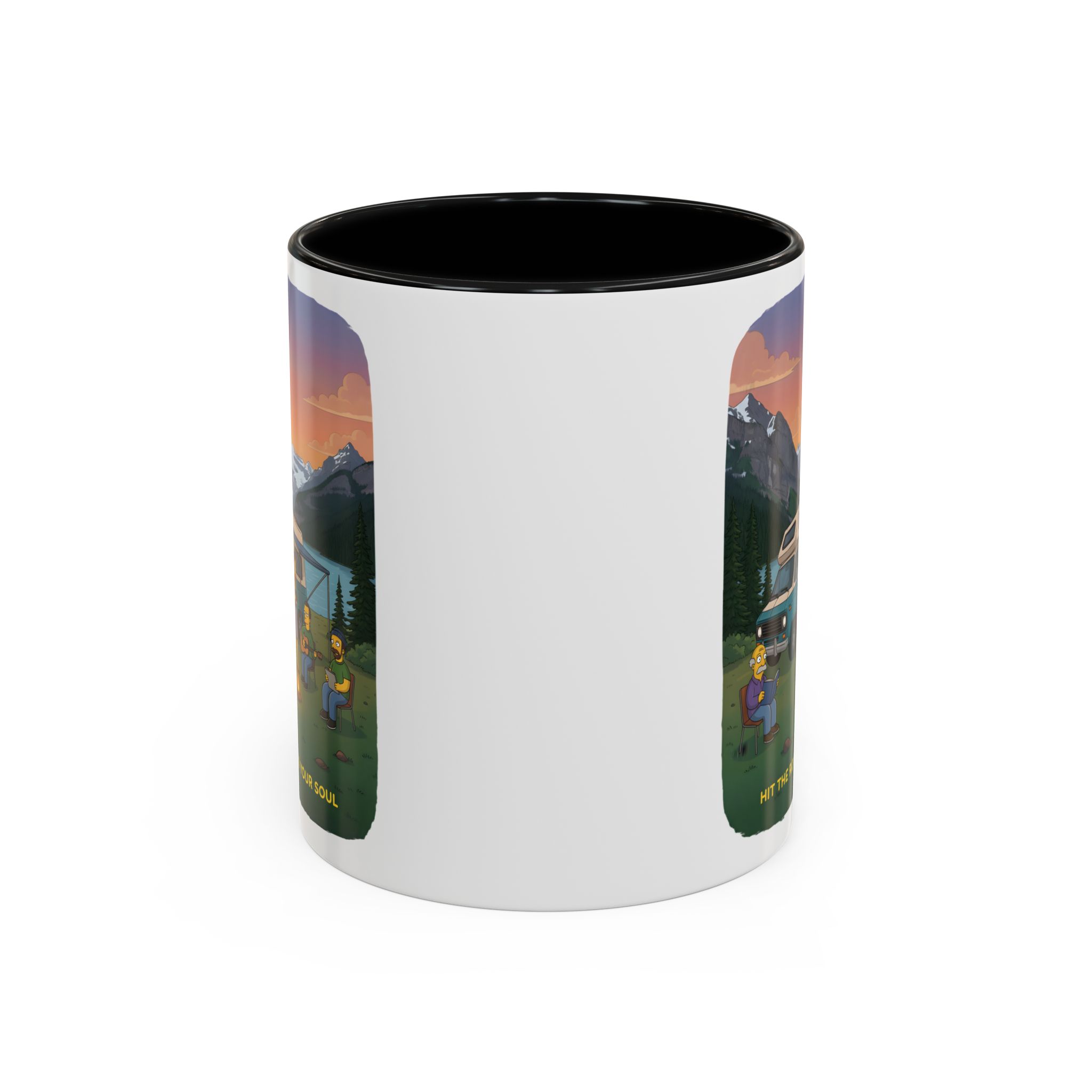 Accent Coffee Mug (11, 15oz) — "Hit The Road-Find Your Soul" Design Sitcom-Line
