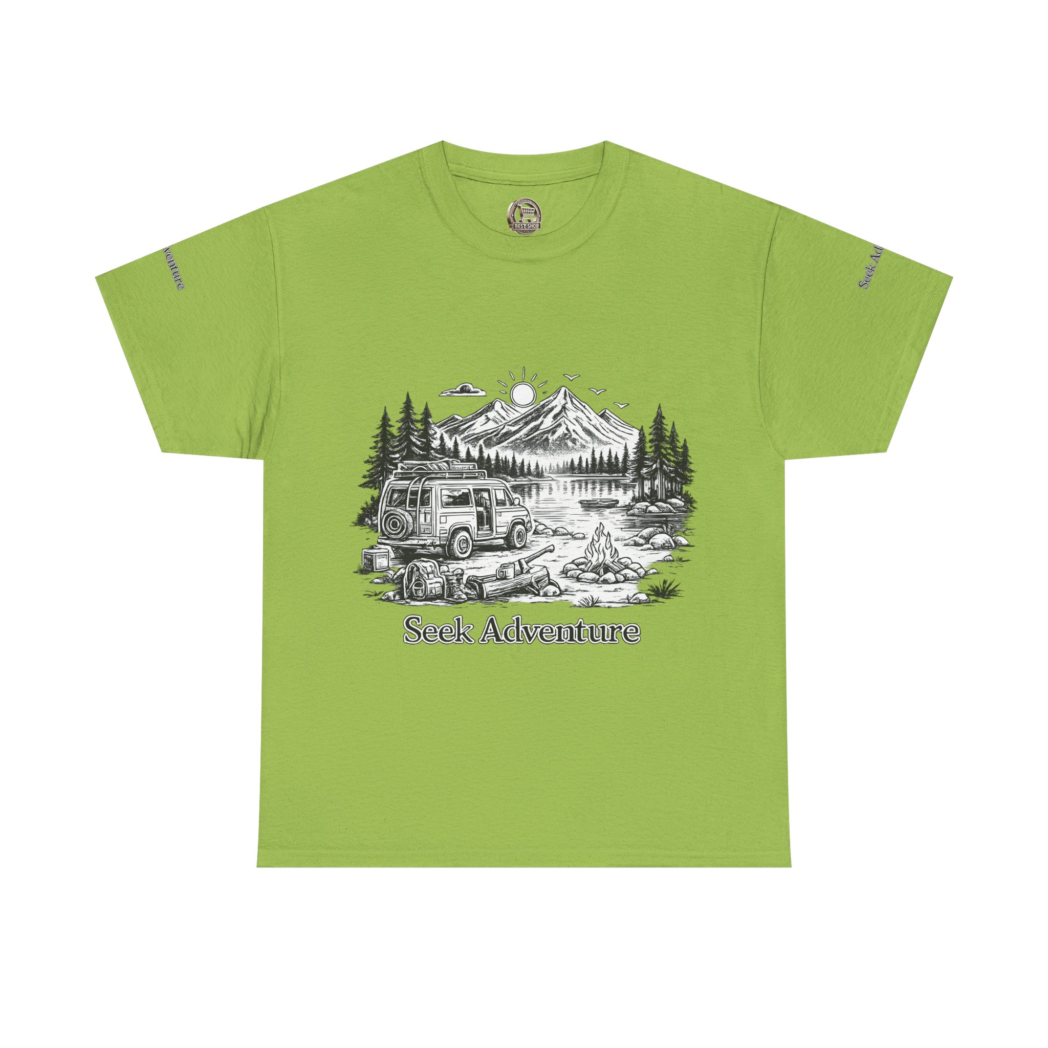 11346600624119599998_2048.jpeg Unisex Heavy Cotton Tee — "Seek Adventure" Design Minimal-Line