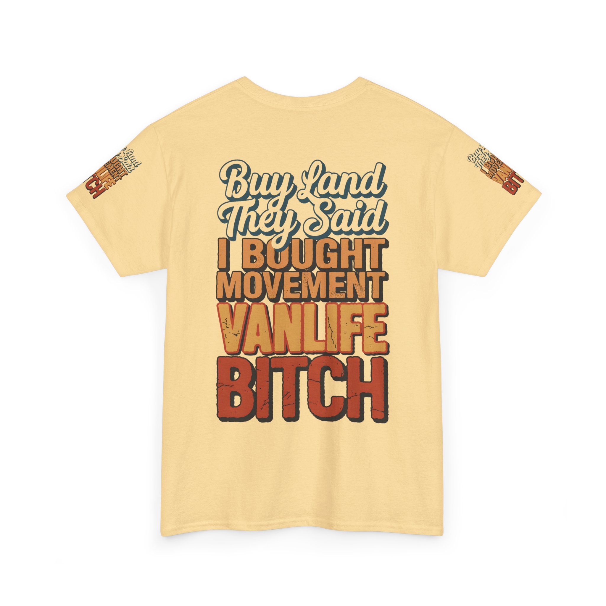 Unisex Heavy Cotton Tee — "Buy Land They Said" Design F**K-Line