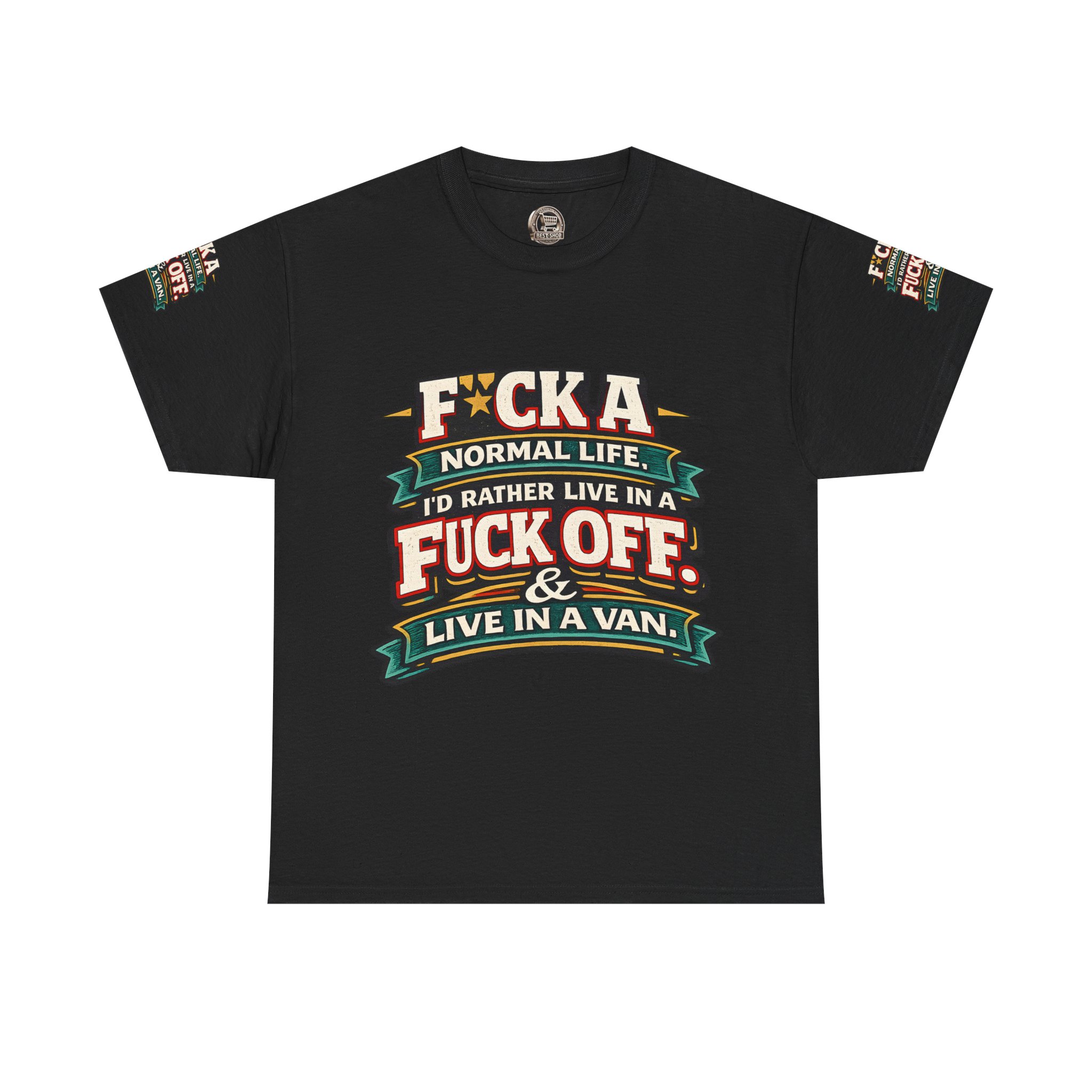 Unisex Heavy Cotton Tee — "Fuck A Normal Life" Design F**K-Line