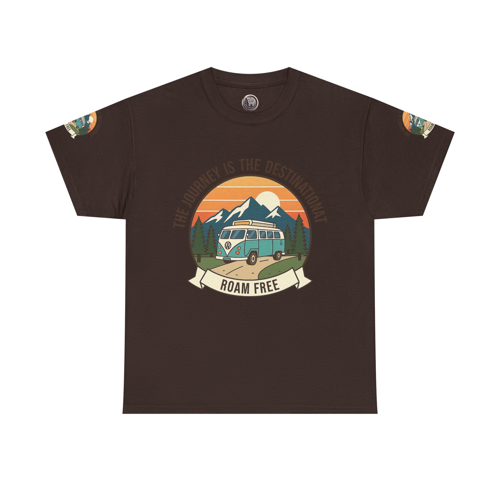 Unisex Heavy Cotton Tee — "The Journey Is The Destination" Roam Free Travel Shirt