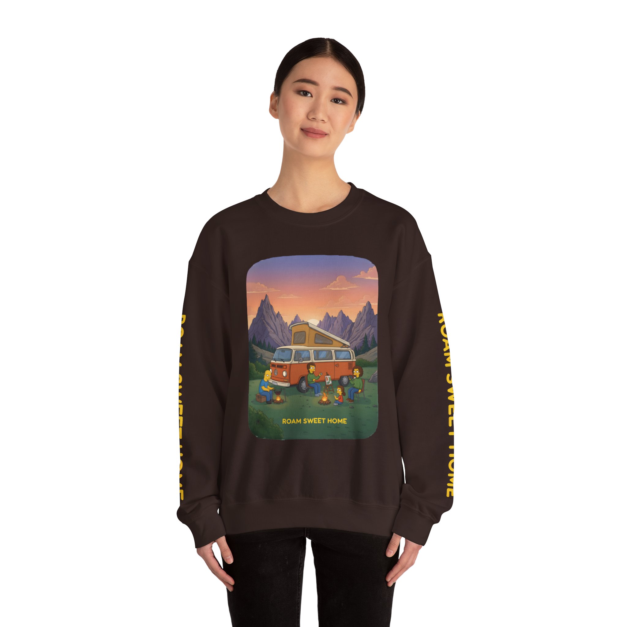 Unisex Heavy Blend™ Crewneck Sweatshirt — "Roam Sweet Home" Design Sitcom-Line