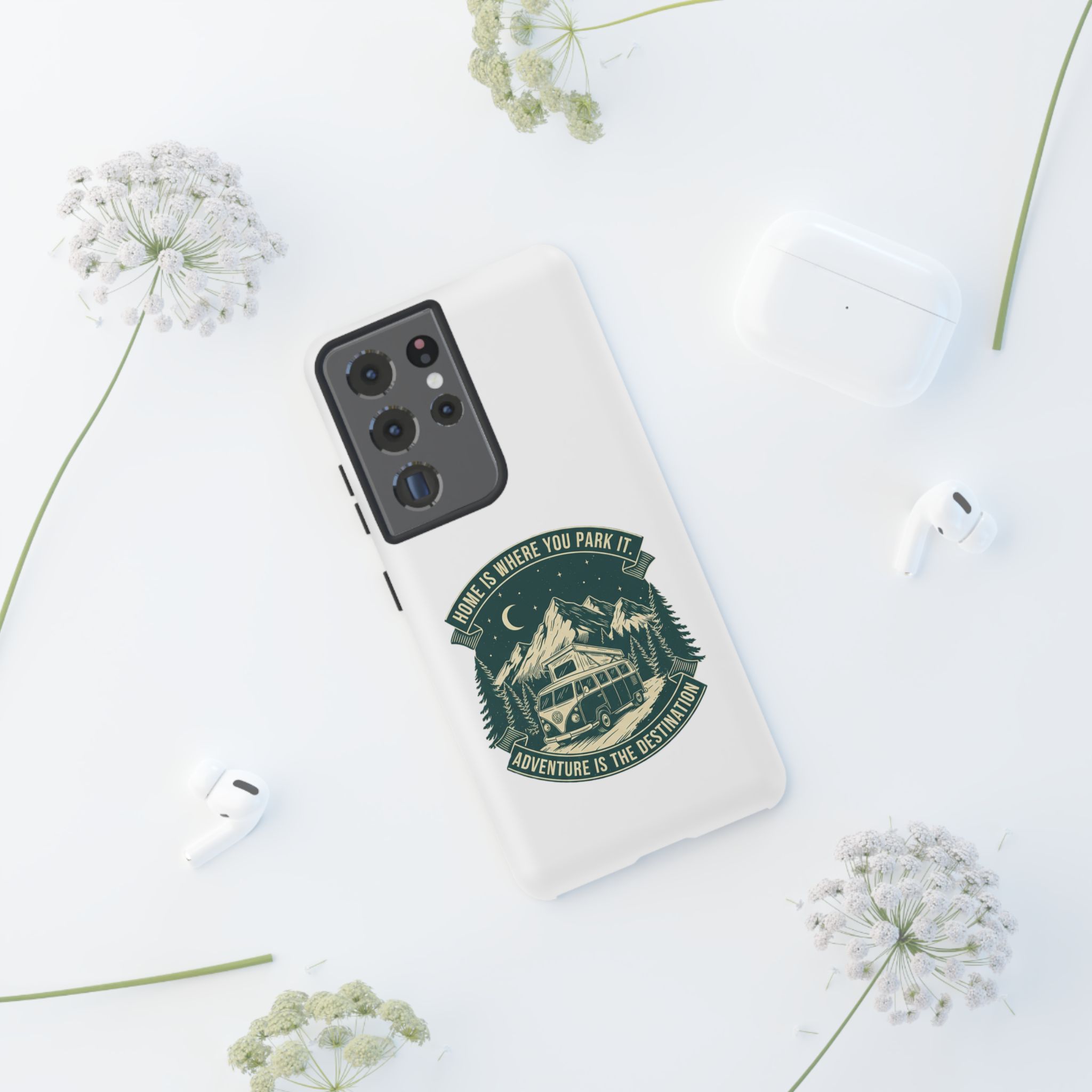 Phone Case — "Home Is Where You Park It-Adventure is the destination" Camper Van Design
