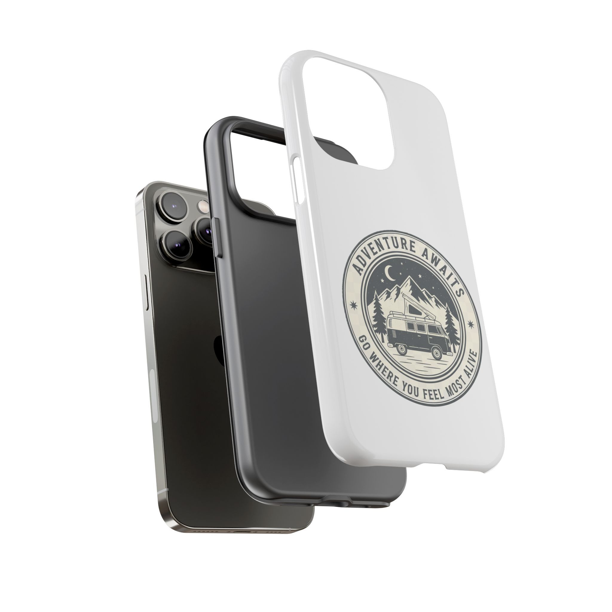 Phone Case — "Adventure Awaits-Go Where You Feel Most Alive" Camper Van Design