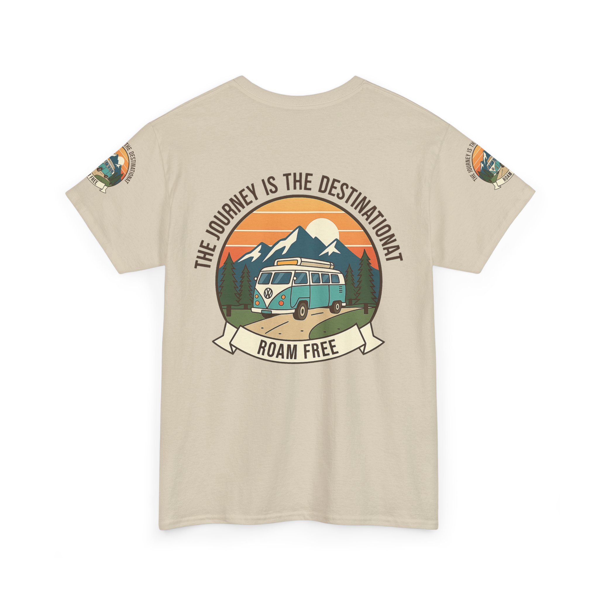 Unisex Heavy Cotton Tee — "The Journey Is The Destination" Roam Free Travel Shirt