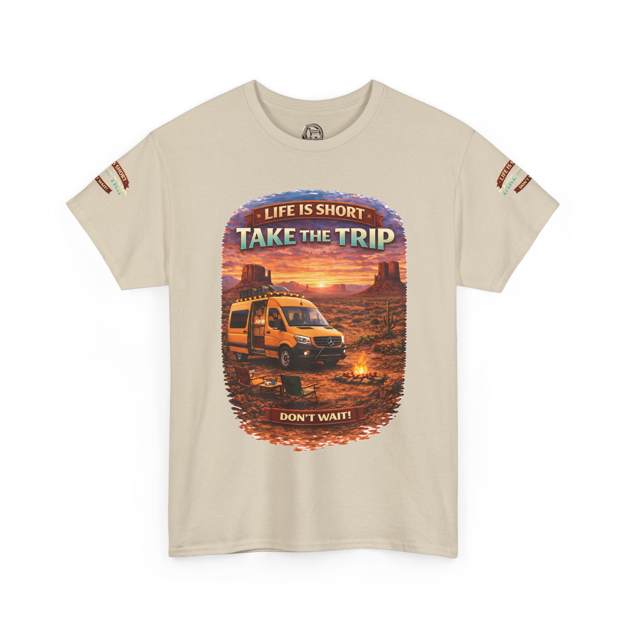 Unisex Heavy Cotton Tee — "Life Is To Short-Take The Trip" Design Scenic-Line