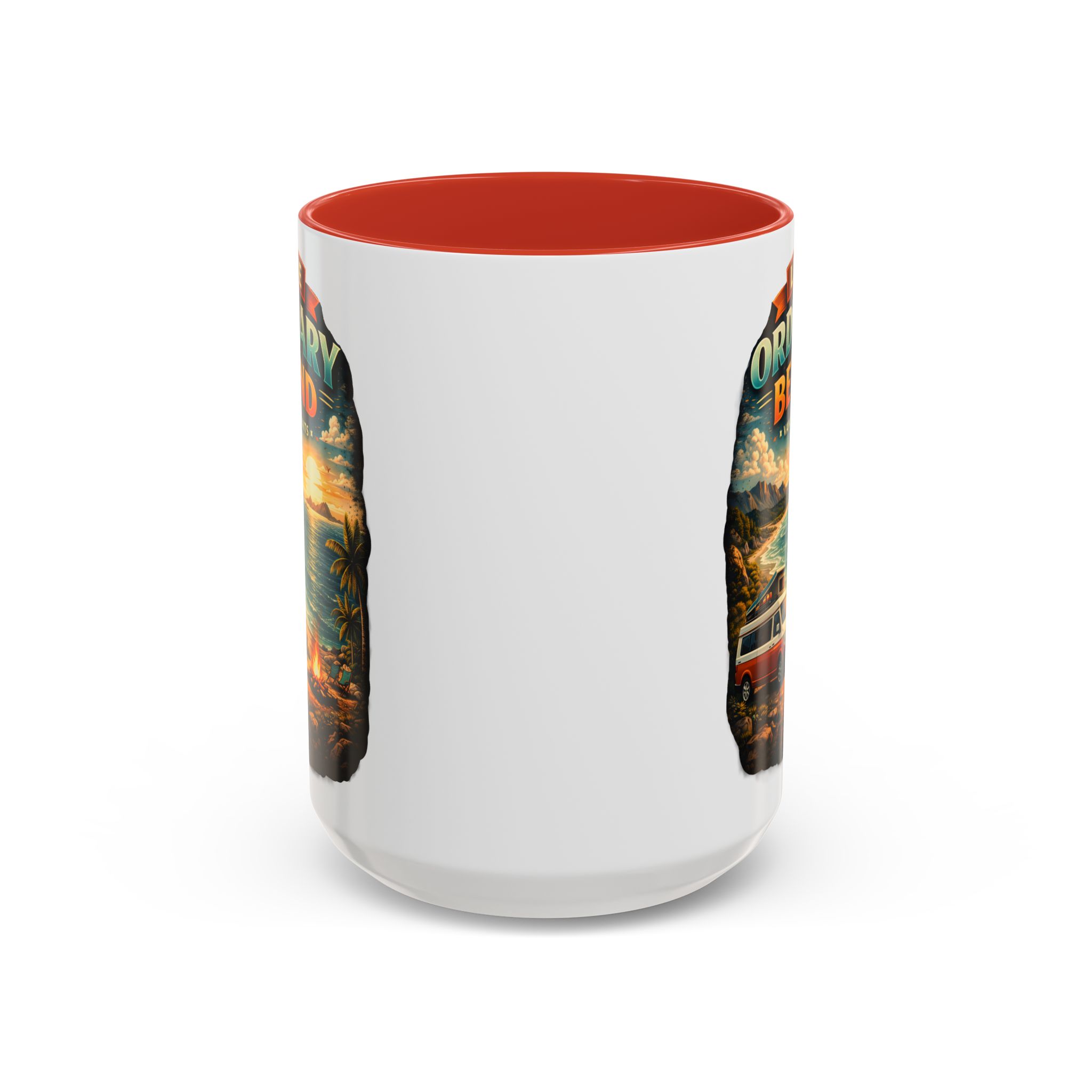 Accent Coffee Mug (11, 15oz) — "Leave Ordinary Behind" Design Scenic-Line