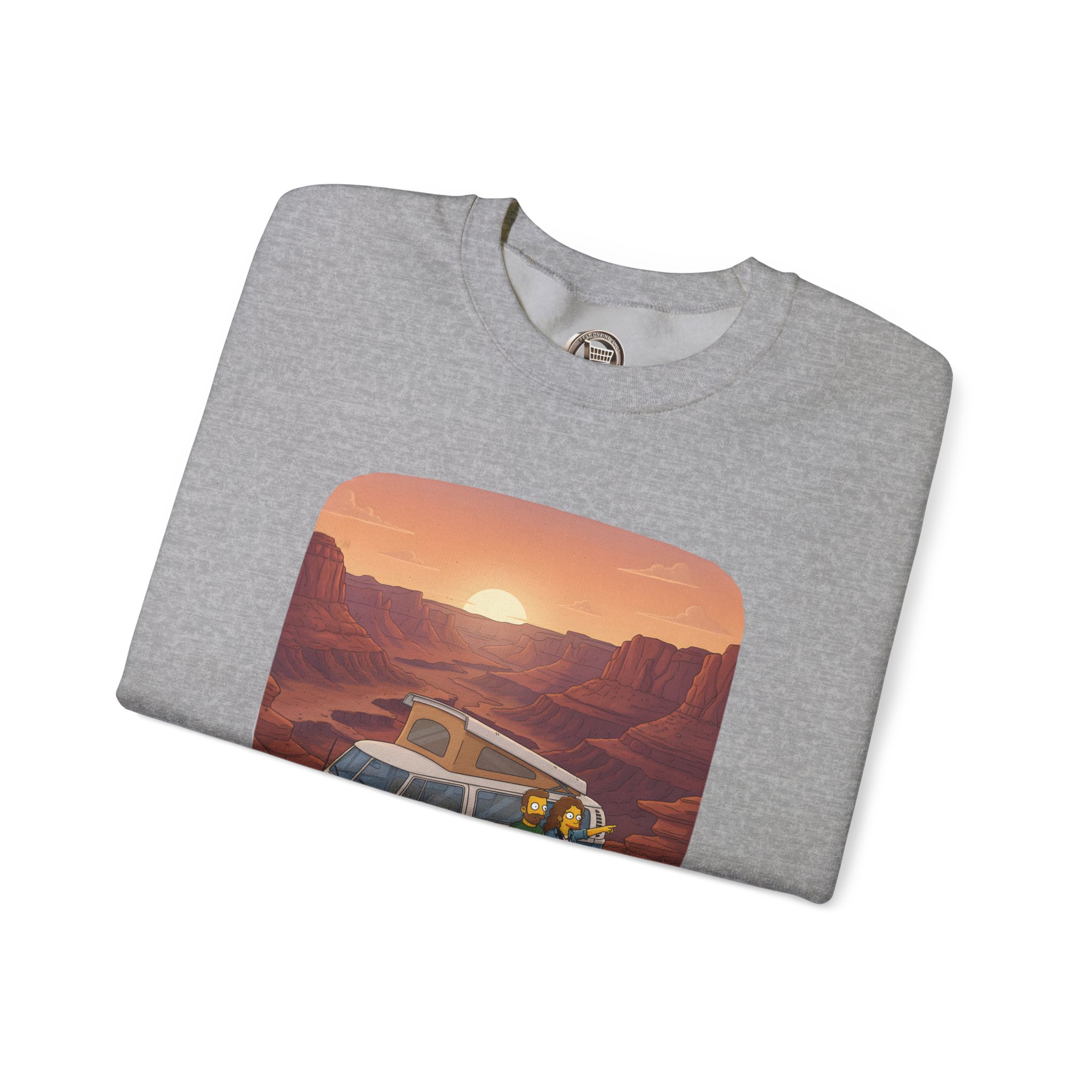 Unisex Heavy Blend™ Crewneck Sweatshirt — "Chasing Sunsets And Dusty Trails" Design Sitcom-Line