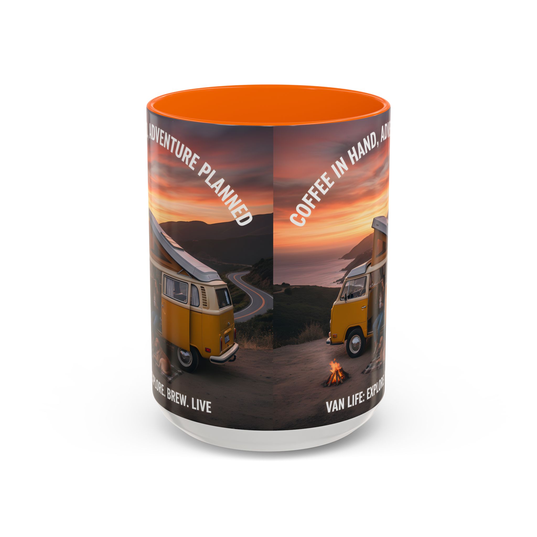 Accent Coffee Mug (11, 15oz) - "Coffee in Hand, Adventure Planned"
