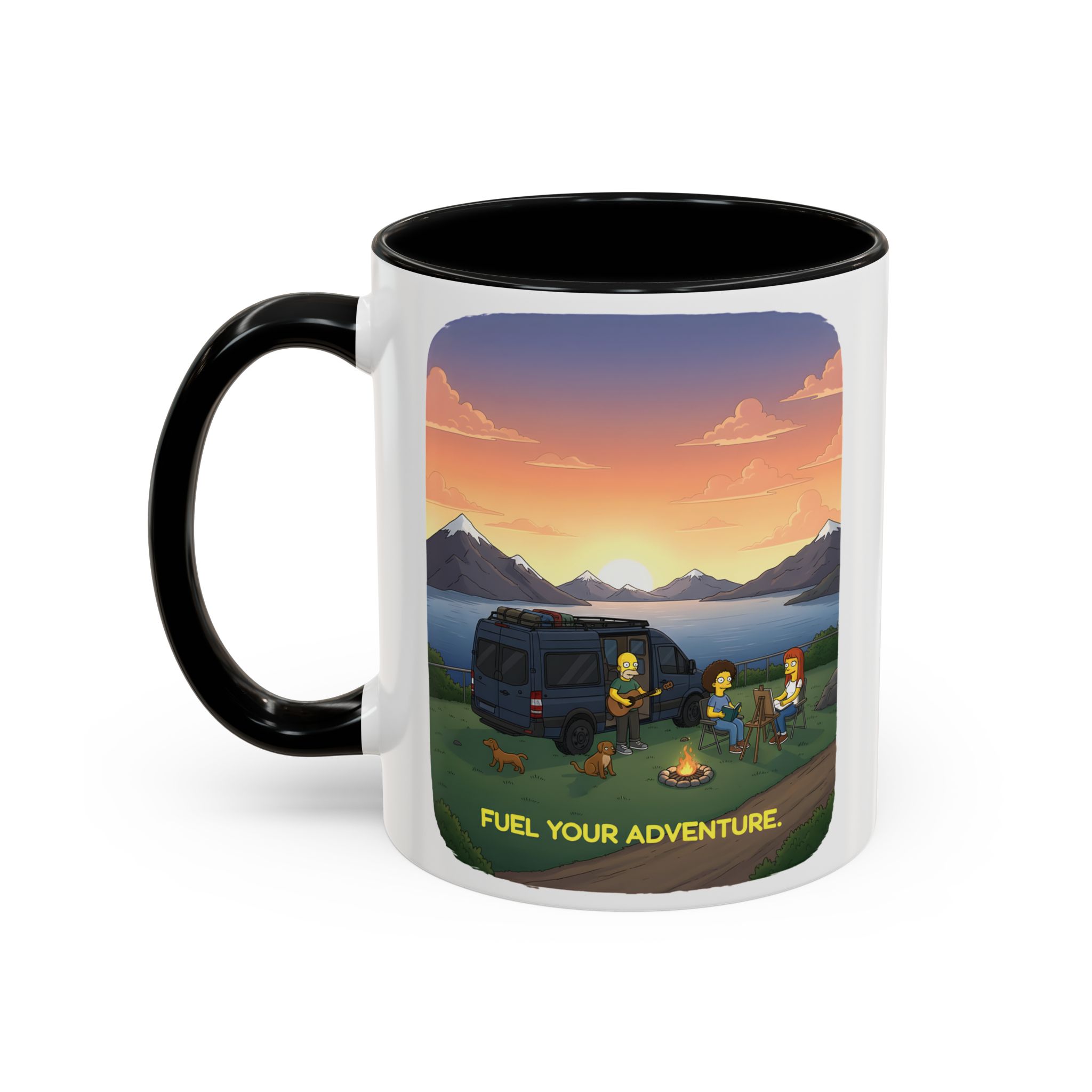 Accent Coffee Mug (11, 15oz) — "Fuel Your Adventure" Design Sitcom-Line