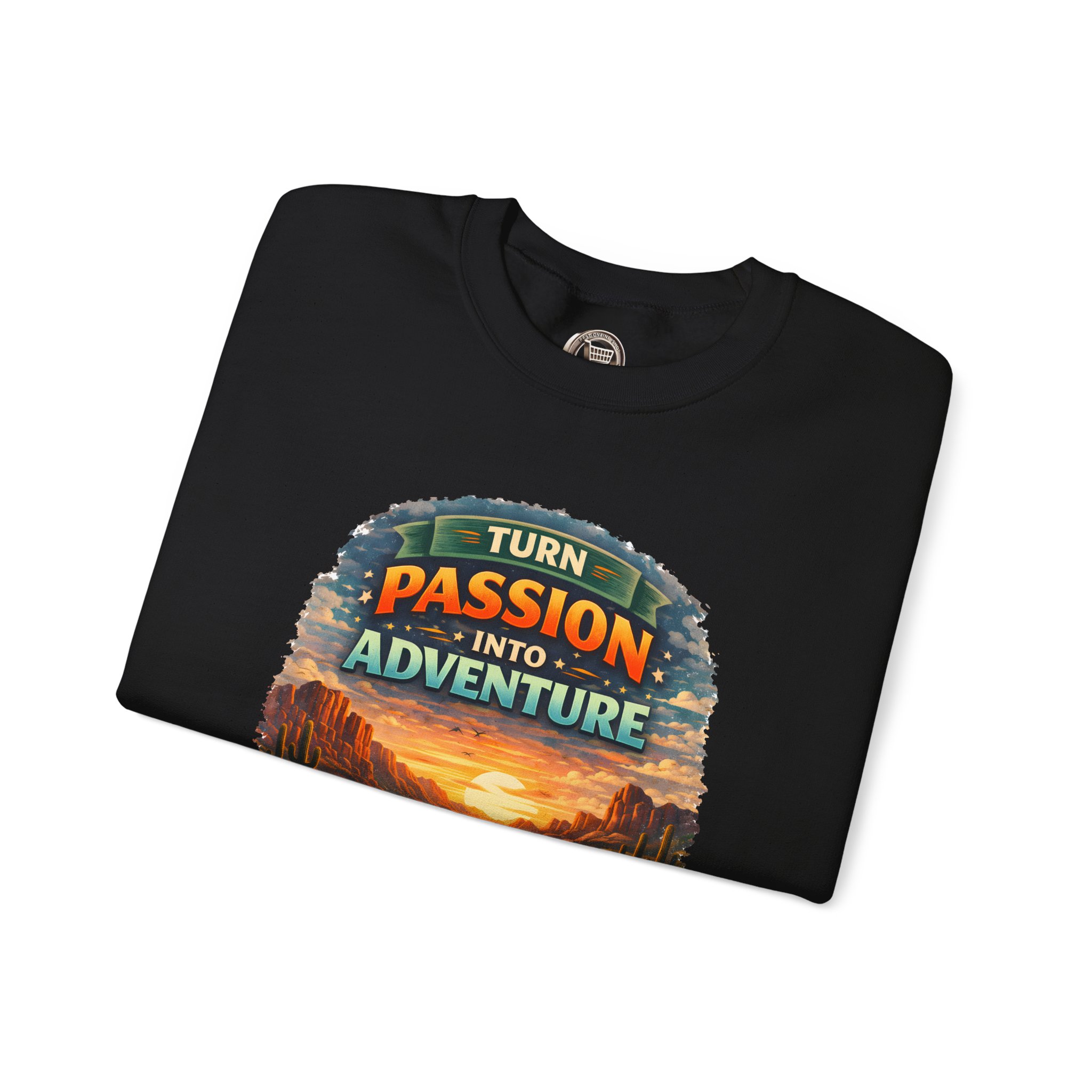 Unisex Heavy Blend™ Crewneck Sweatshirt — "Turn Passion Into Adventure" Design Scenic-Line