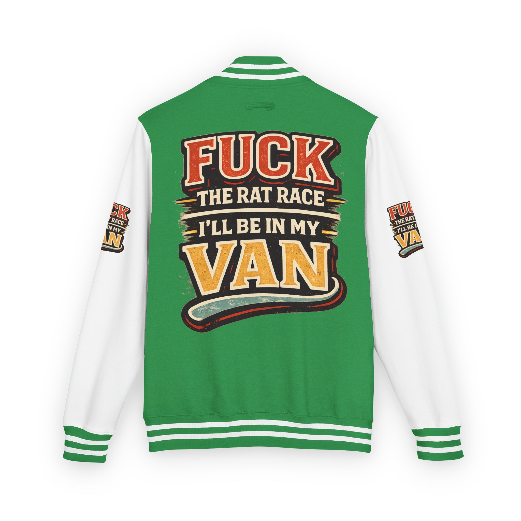 Unisex Heavyweight Letterman Jacket — "Fuck The Rat Race" Design F**K-Line