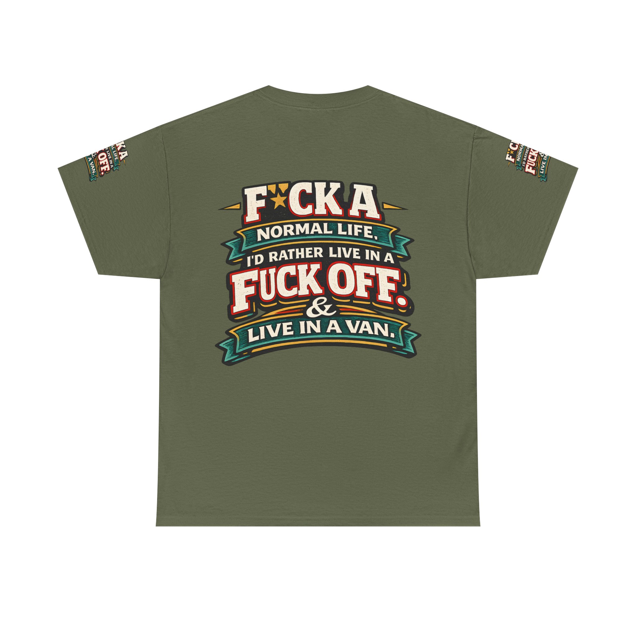Unisex Heavy Cotton Tee — "Fuck A Normal Life" Design F**K-Line