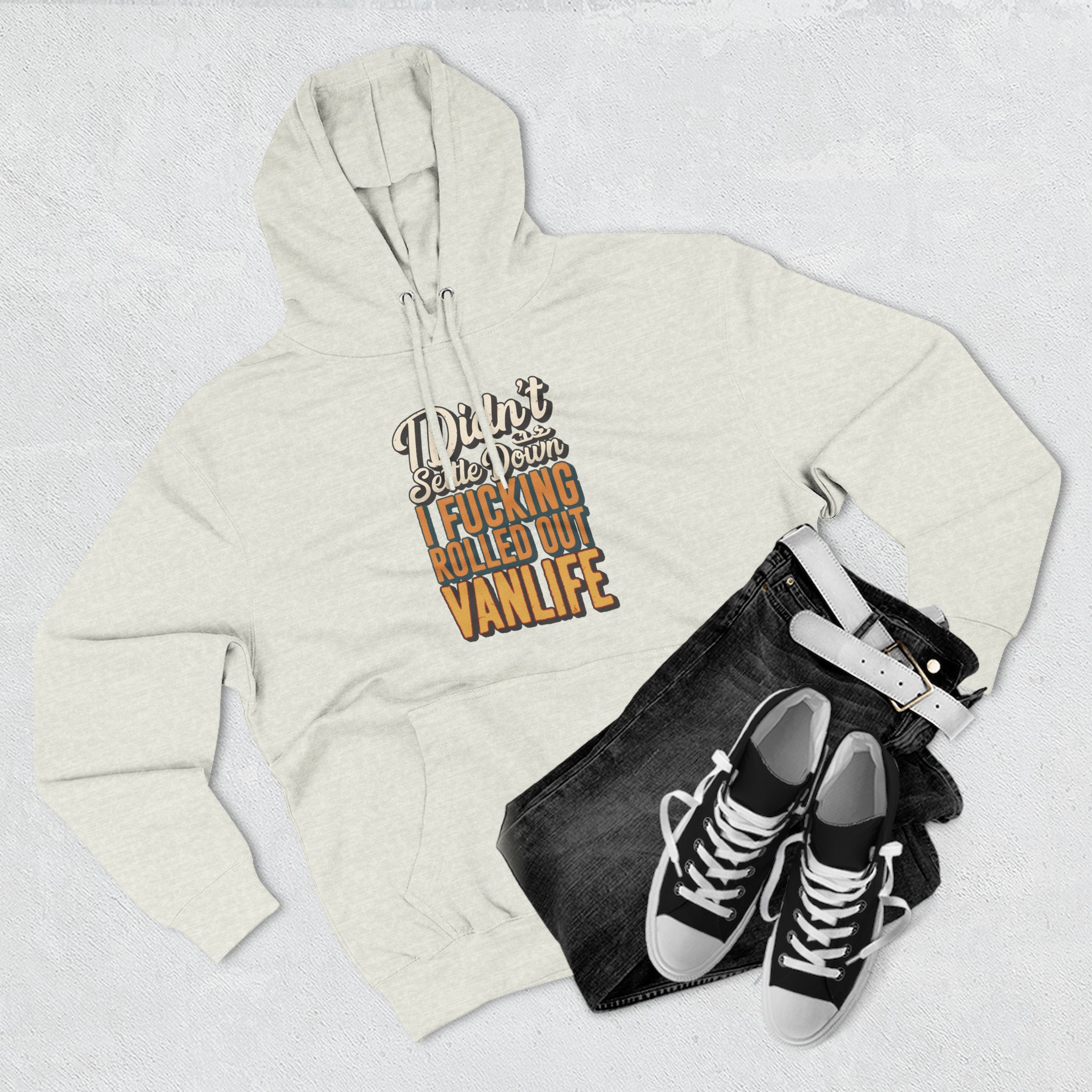 Three-Panel Fleece Hoodie - "Dind´t Settle Down" Design F**K-Line