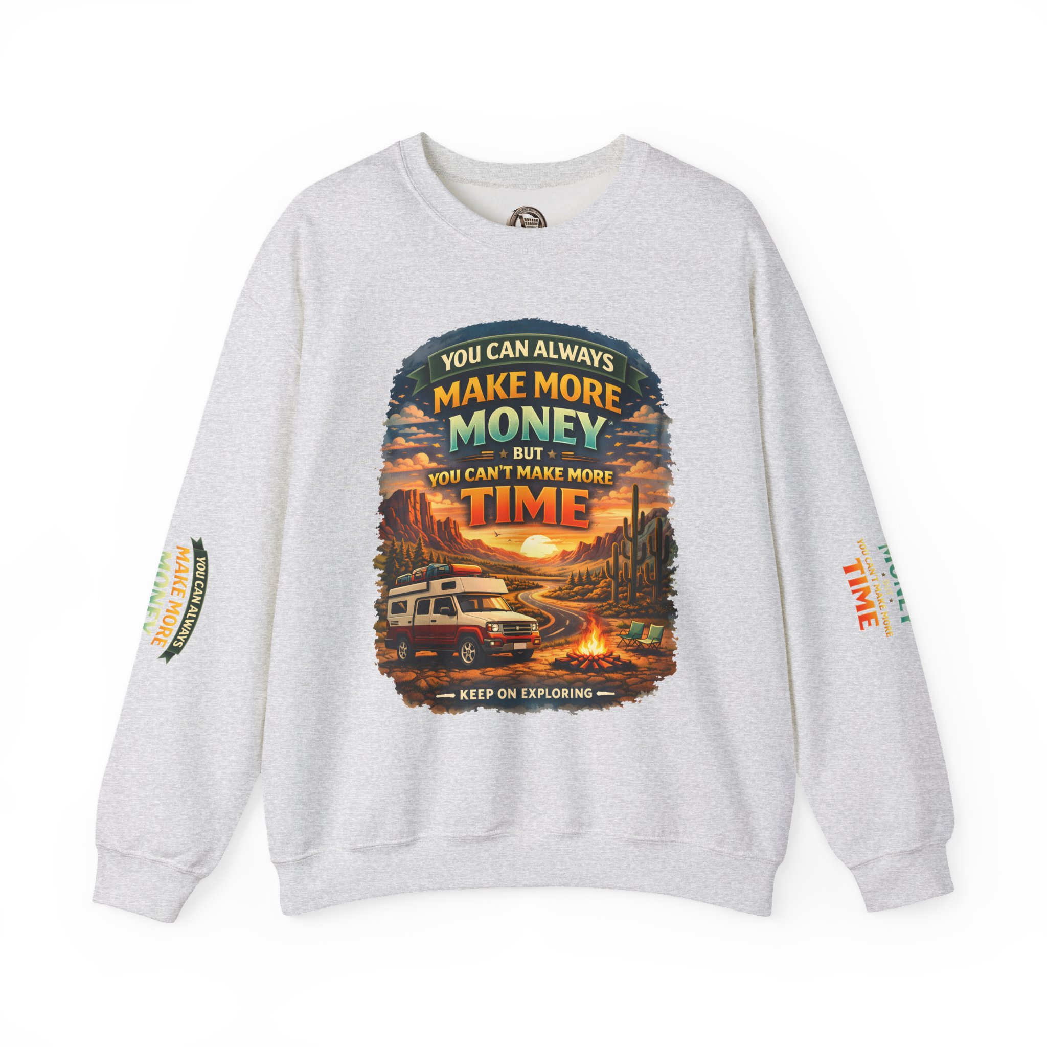 Unisex Heavy Blend™ Crewneck Sweatshirt — "You Can Always Make More Money" Design Scenic-Line