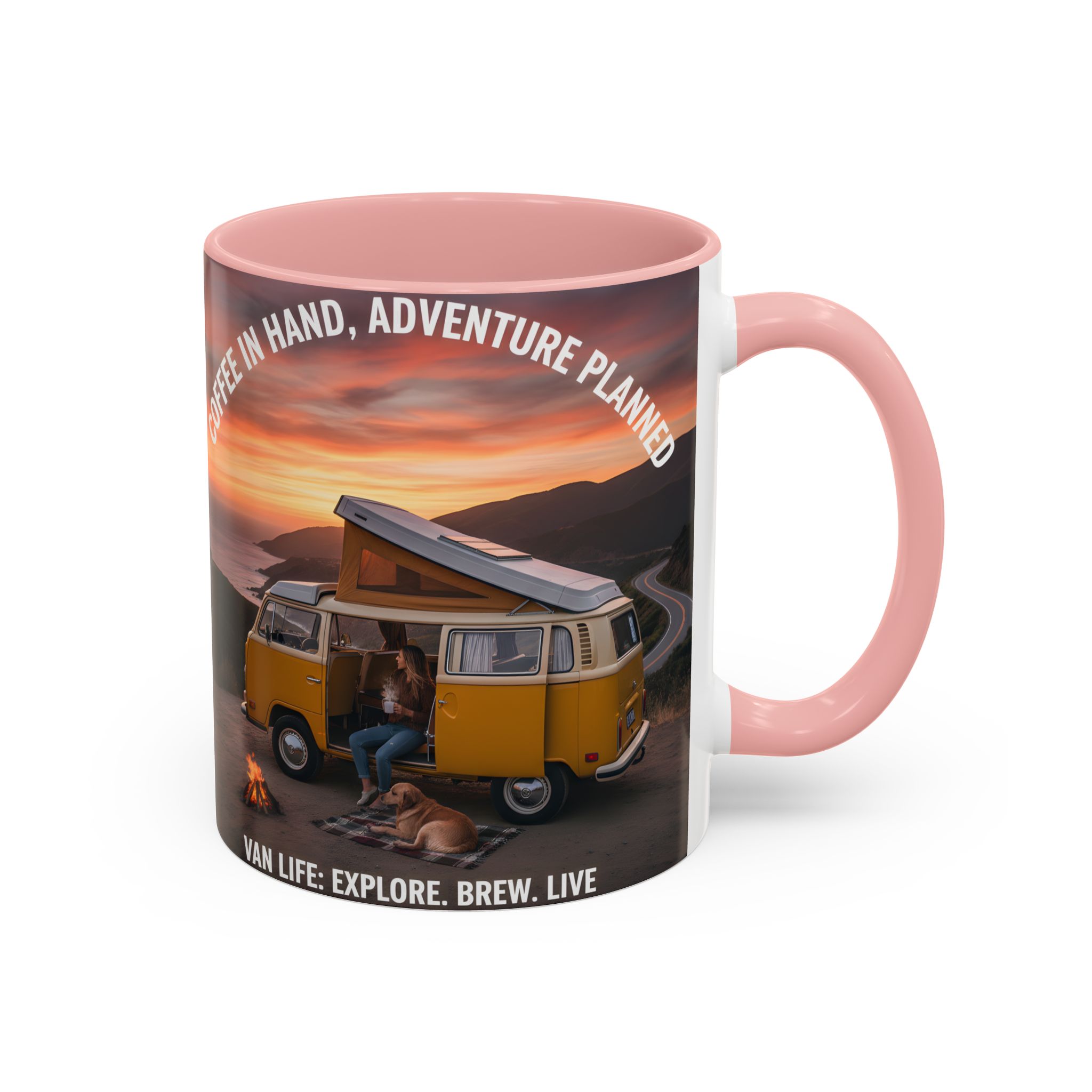 Accent Coffee Mug (11, 15oz) - "Coffee in Hand, Adventure Planned"