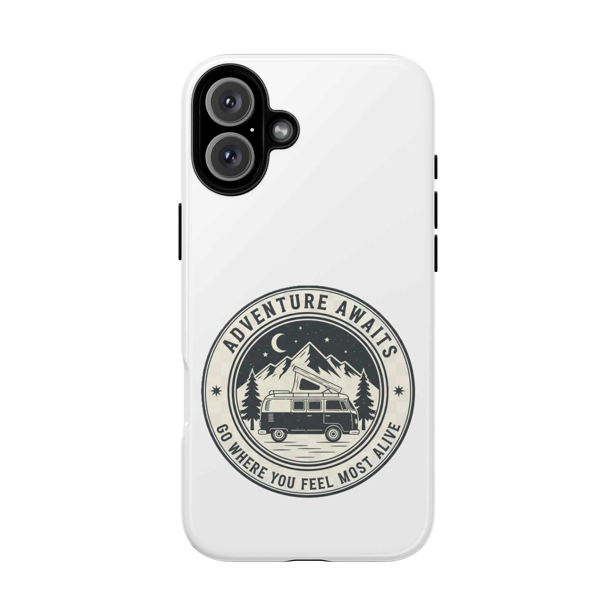 Phone Case — "Adventure Awaits-Go Where You Feel Most Alive" Camper Van Design