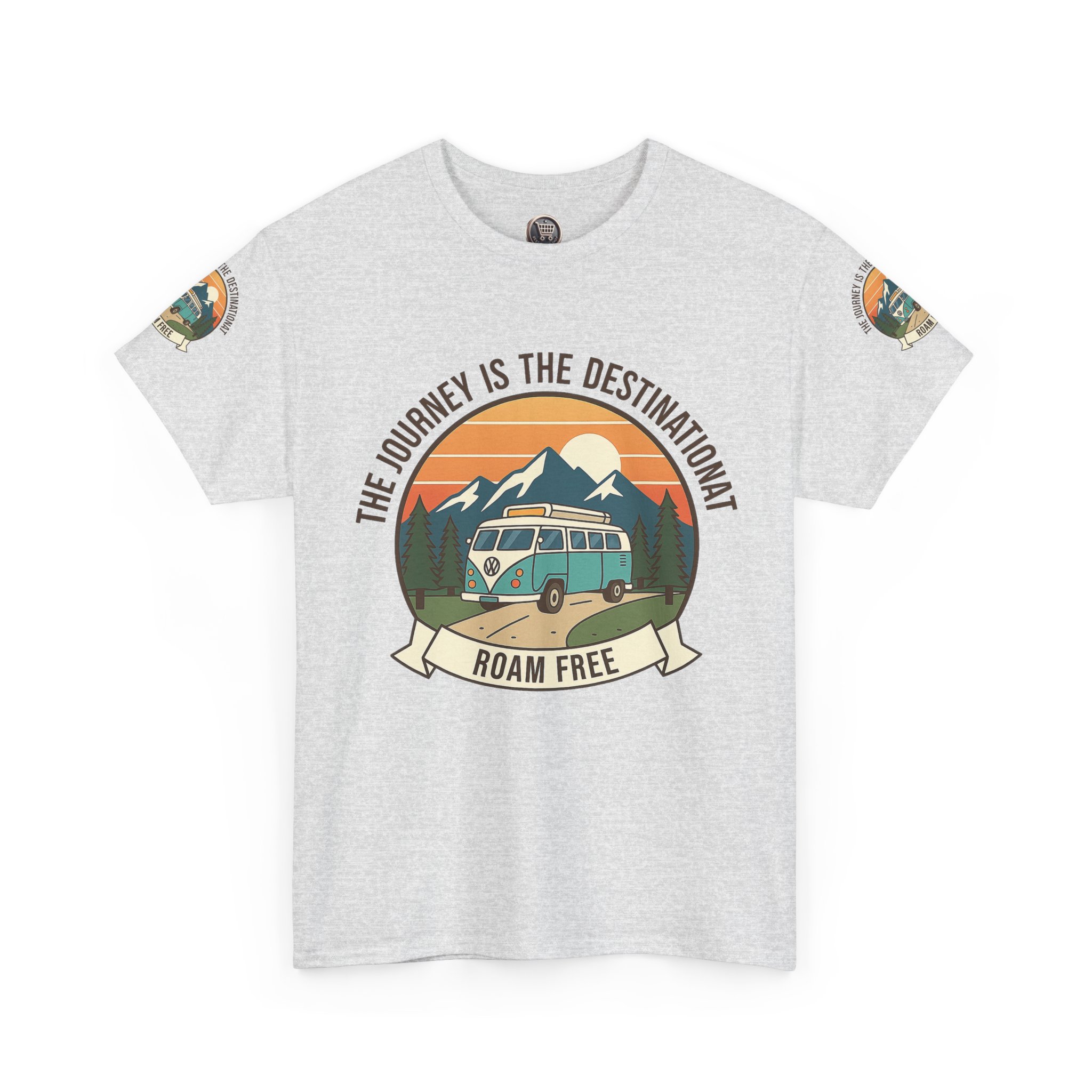 Unisex Heavy Cotton Tee — "The Journey Is The Destination" Roam Free Travel Shirt