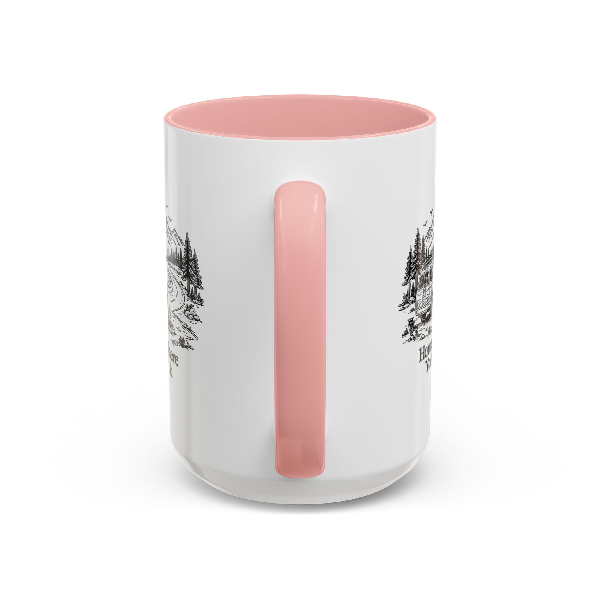 Accent Coffee Mug (11, 15oz) — "Home Is Where You Park It" Design Minimal-Line