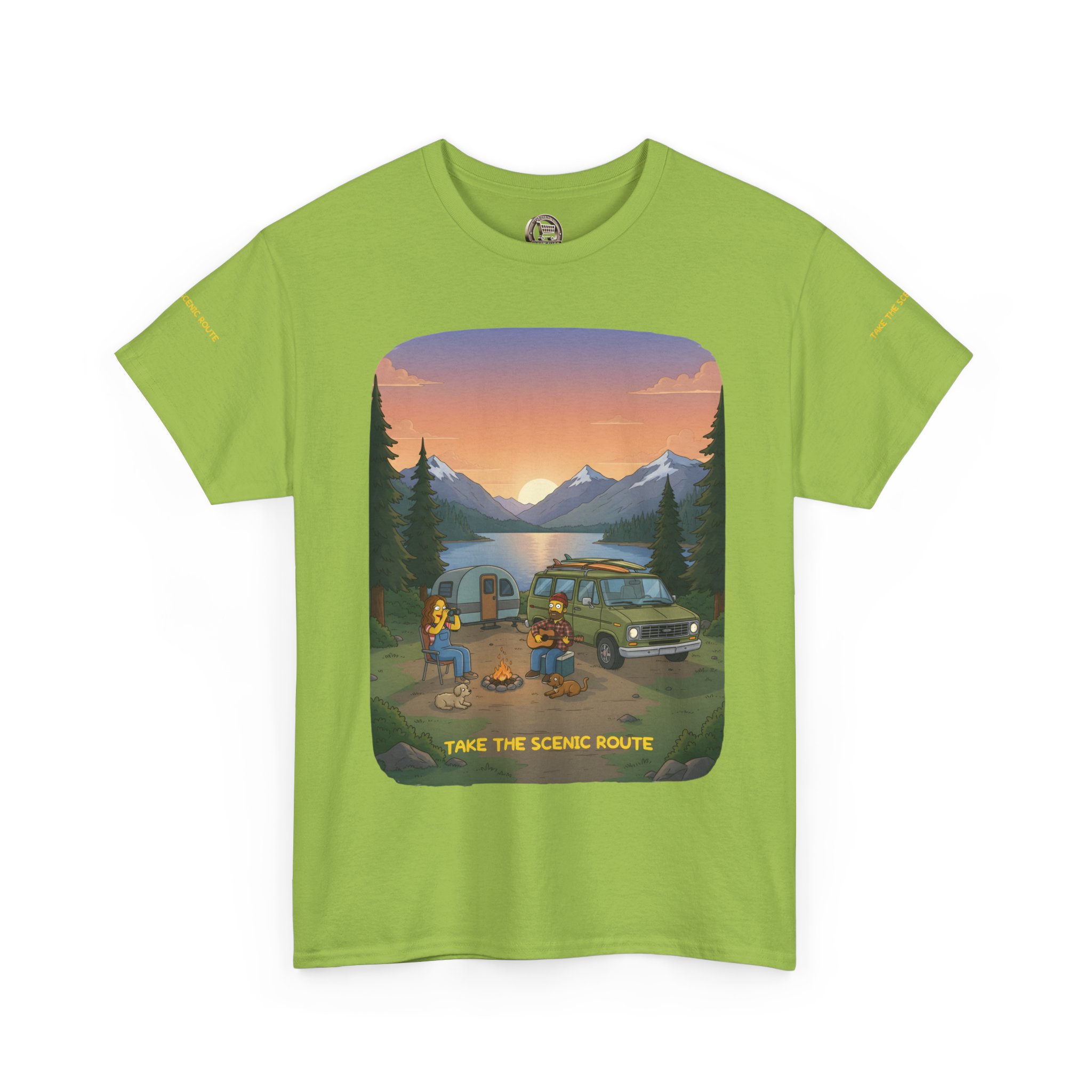 Unisex Heavy Cotton Tee — "Take The Scenic Route" Design Sitcom-Line