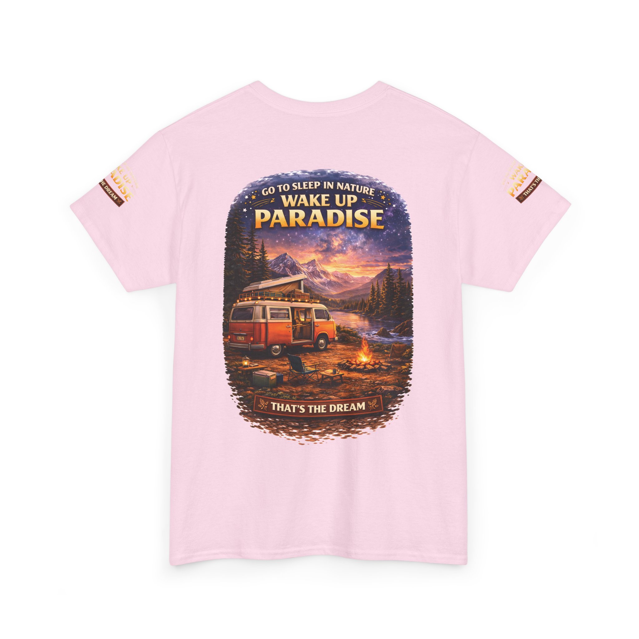Unisex Heavy Cotton Tee — "Go Sleep In Nature" Design Scenic-Line