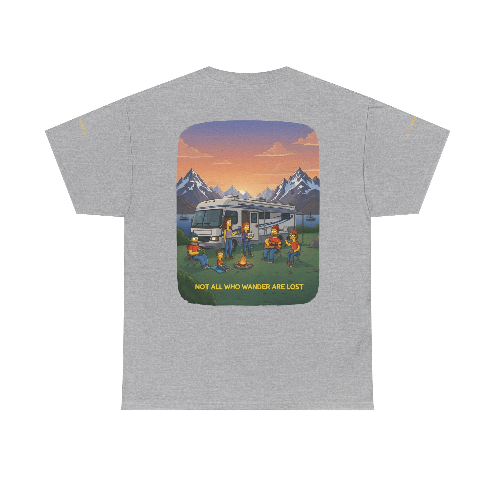 Unisex Heavy Cotton Tee — "Not All Who Wander Are Lost" Design Sitcom-Line