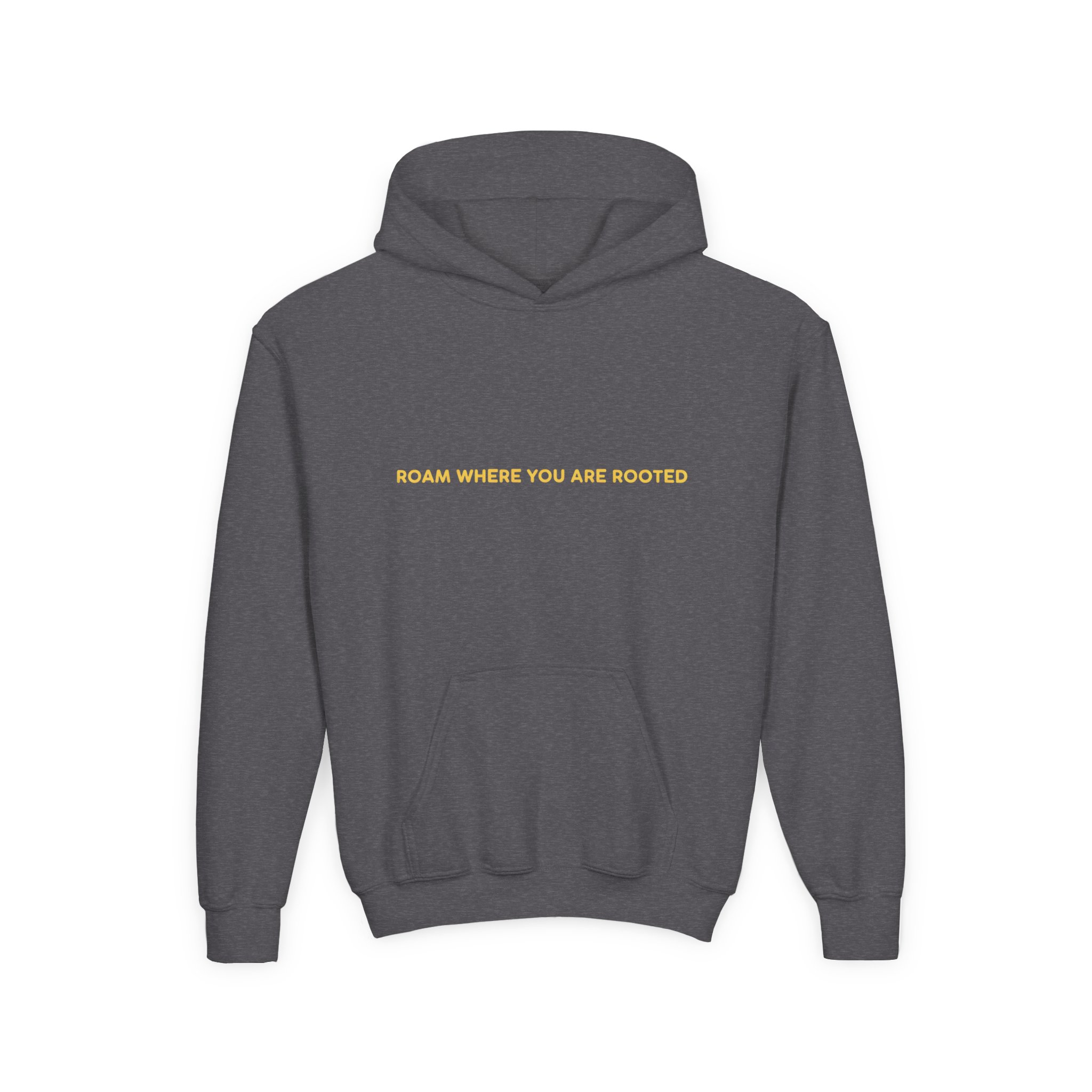 Youth Hoodie(Gildan) – "Roam Where You Are Rooted" (Design Sitcom-Line)