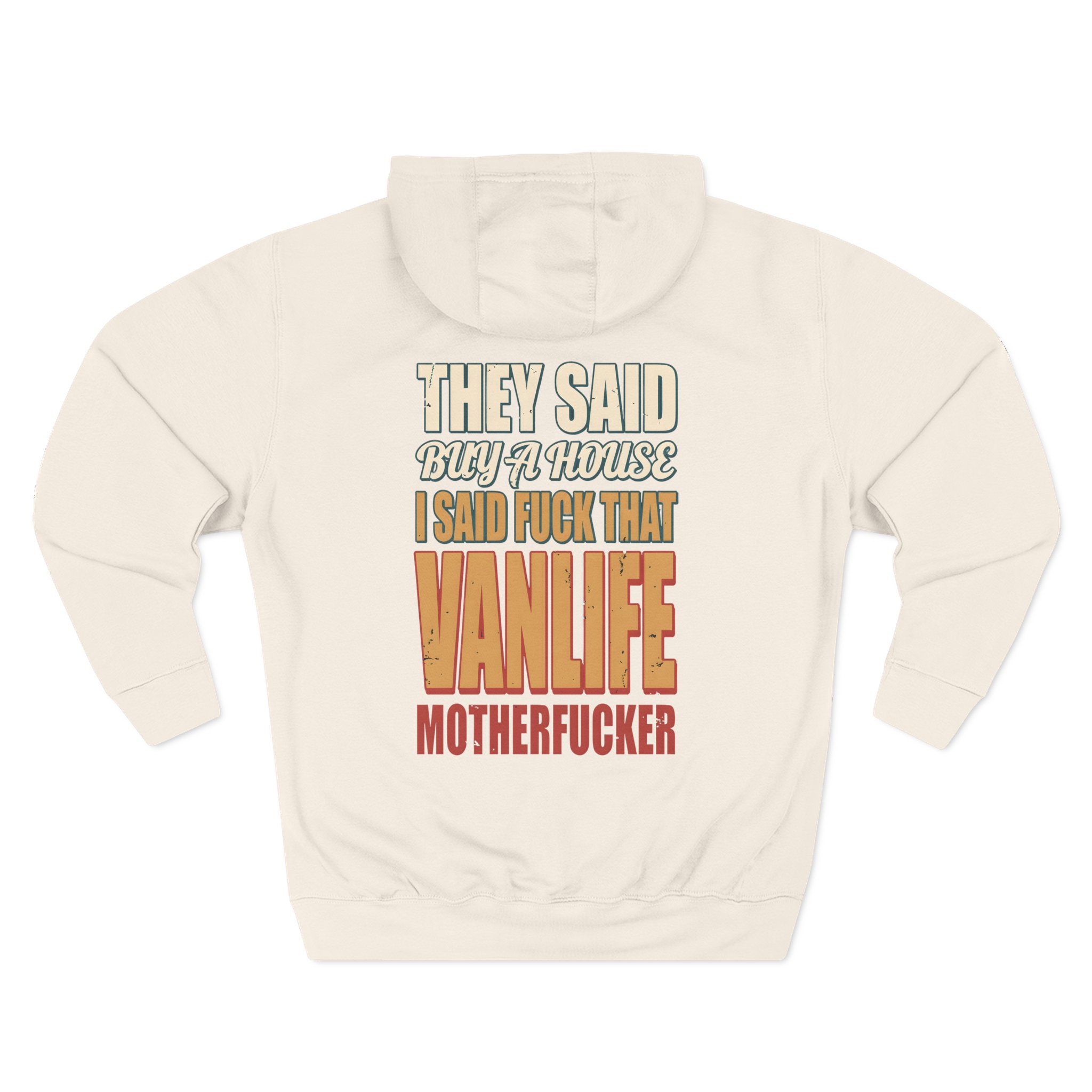 11431226082306232892_2048.jpeg Three-Panel Fleece Hoodie - "They Said Buy A House" Design F**K-Line