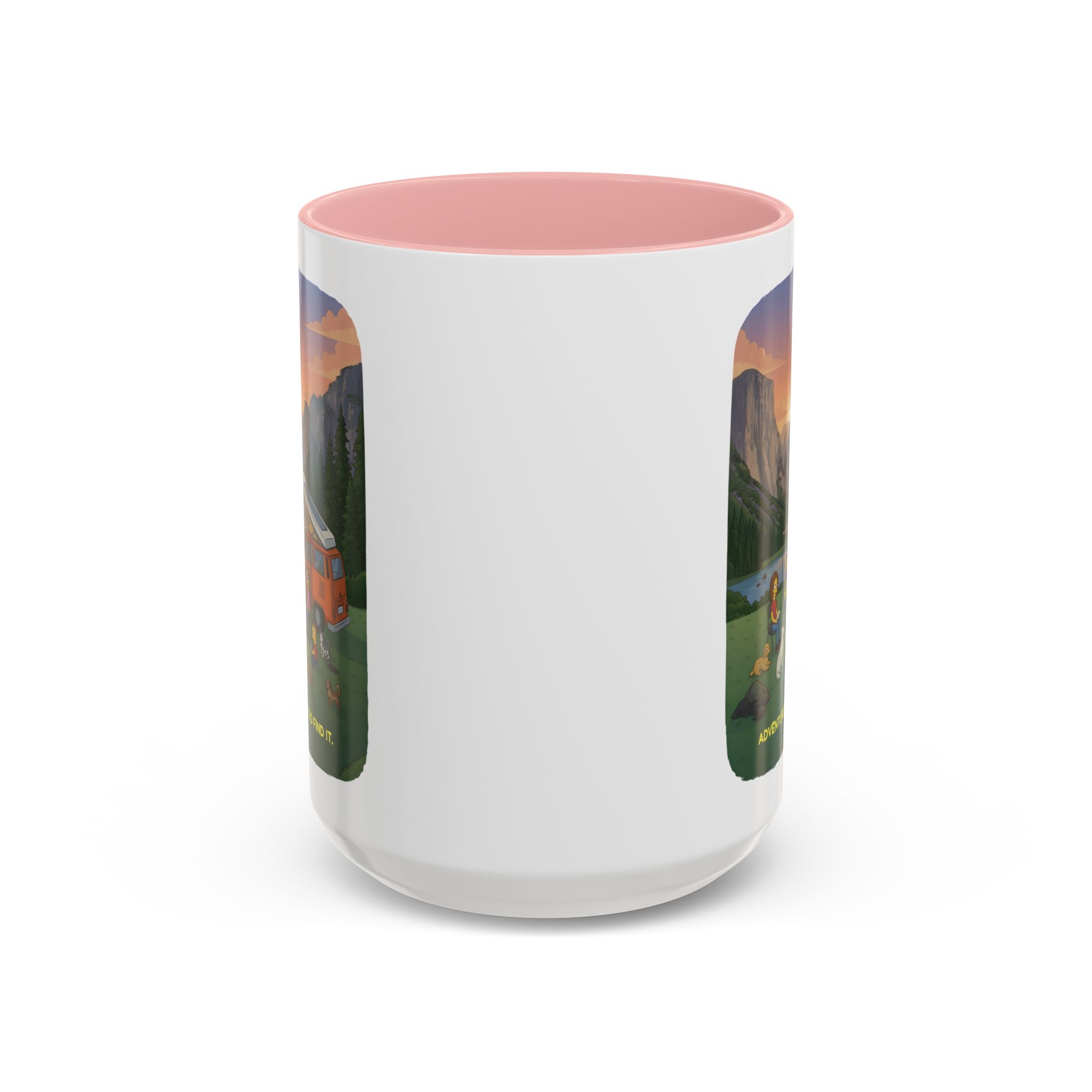 Accent Coffee Mug (11, 15oz) — "Adventure Awaits-Go Find It"" Design Sitcom-Line