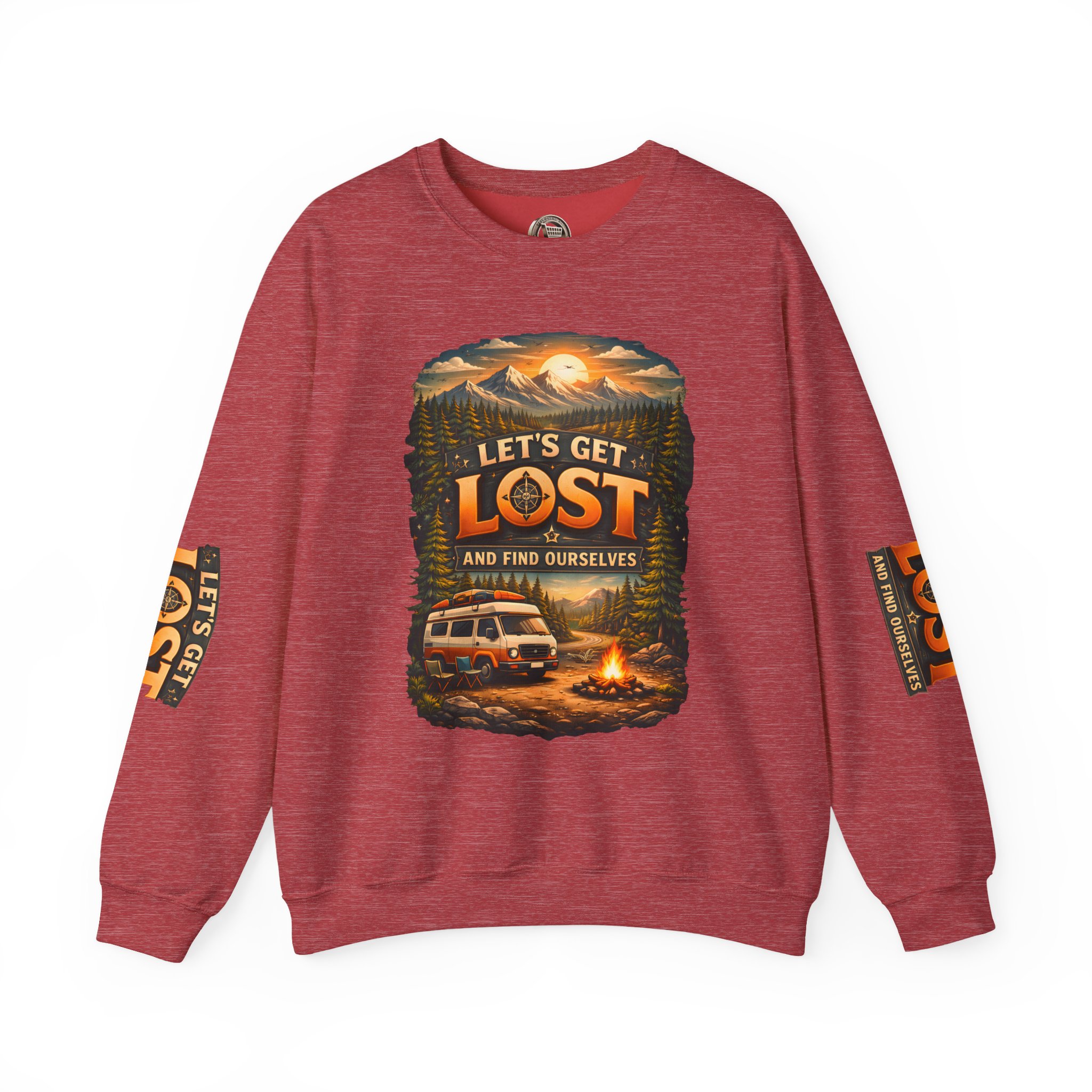 Unisex Heavy Blend™ Crewneck Sweatshirt — "Let´s Get Lost And Found Ourselfs" Design Scenic-Line