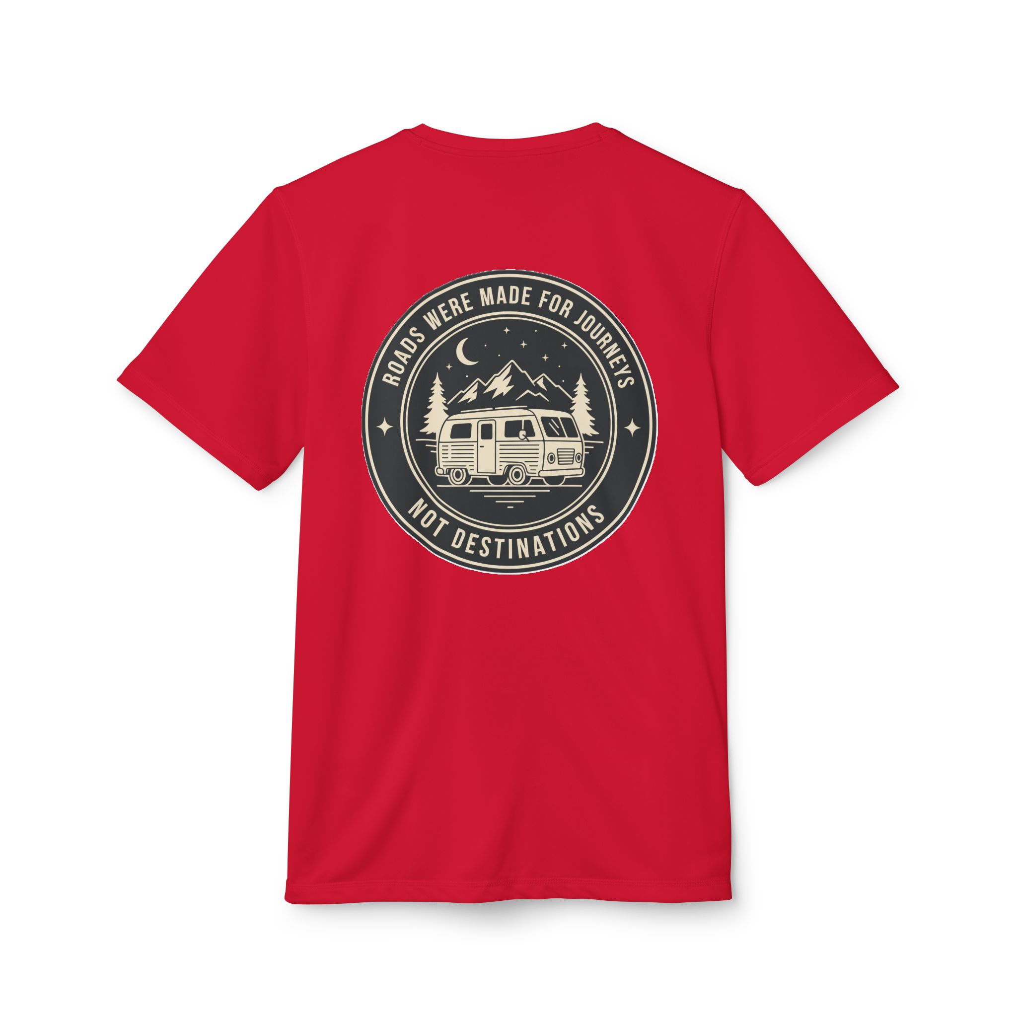 T-Shirt(Adidas) — 'ROAD WHERE MADE FOR JOURNEYS-NOT DESTINATIONS' (Only Back printed) Brand Adidas