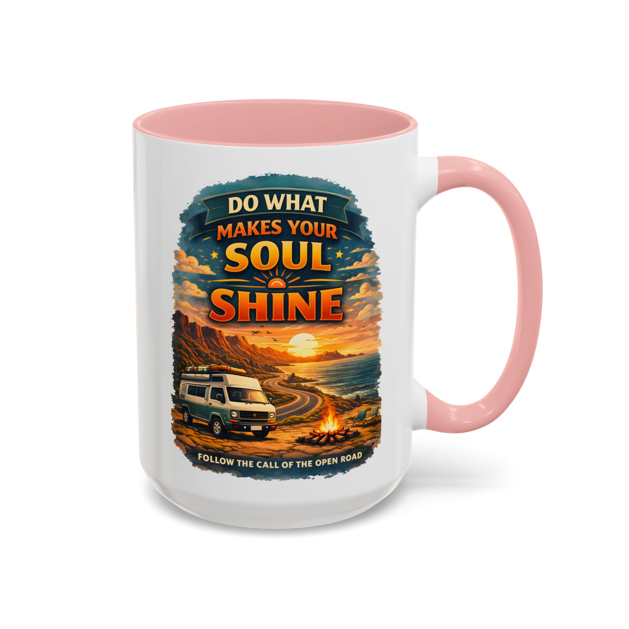 Accent Coffee Mug (11, 15oz) — "Do What Makes Your Soul Shine" Design Scenic-Line