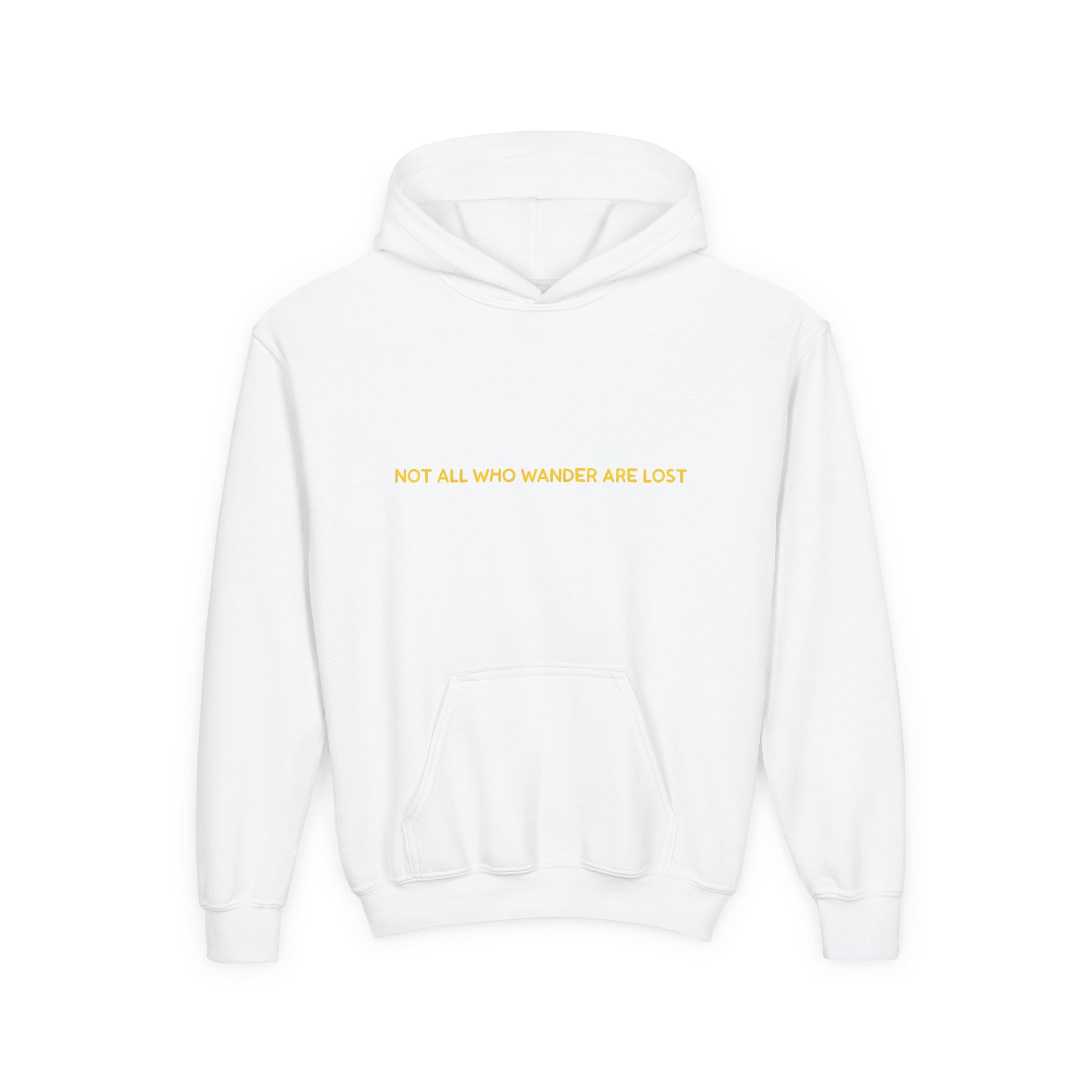 Youth Hoodie(Gildan) – "Not All Who Wander Are Lost" (Design Sitcom-Line)