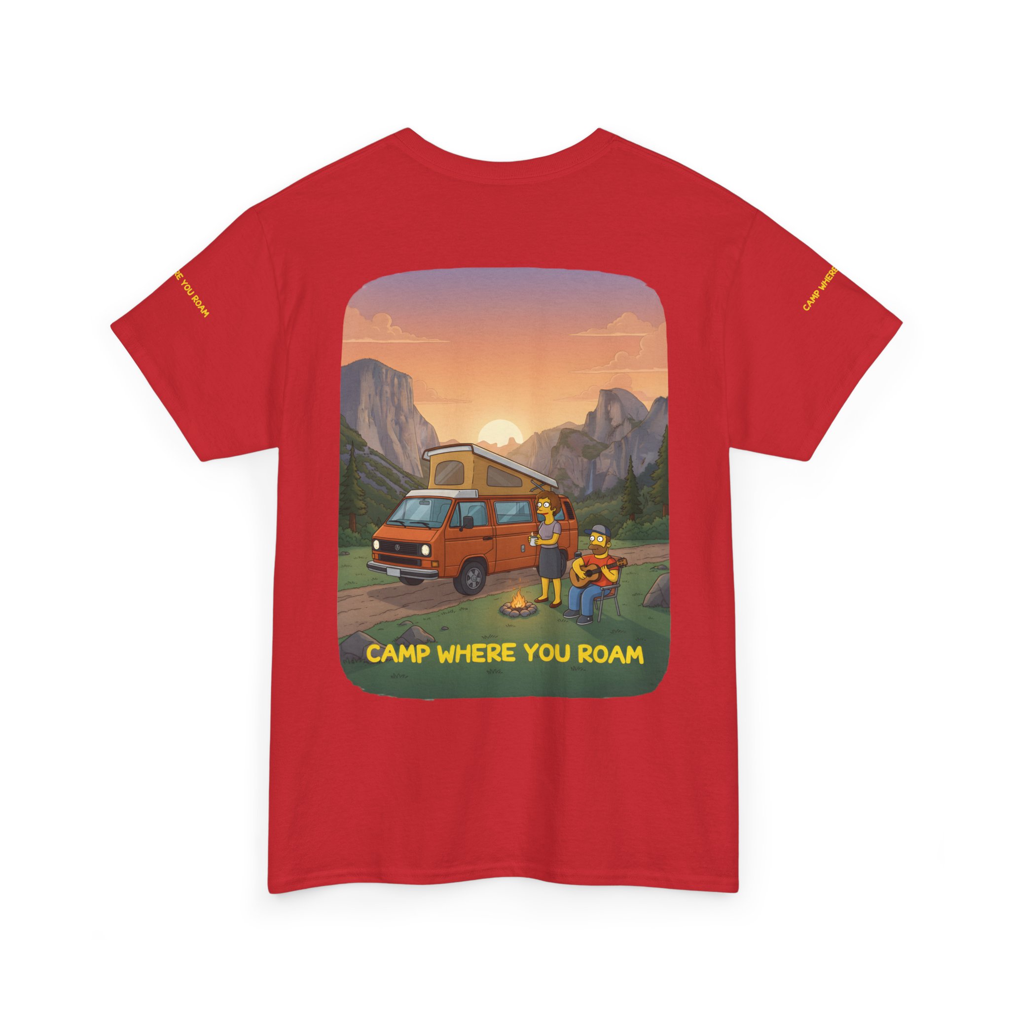 Unisex Heavy Cotton Tee — "Camp Where You Roam" Design Sitcom-Line