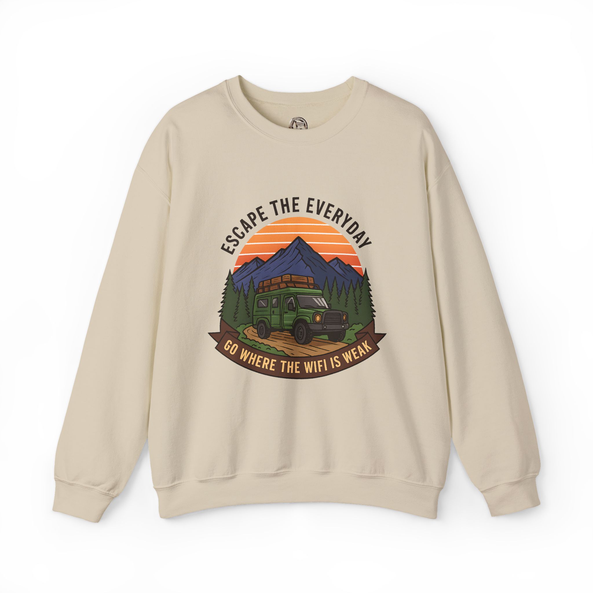 11466926040320907347_2048.jpeg Crewneck Sweatshirt — "Go Where the WiFi Is Weak" Outdoor Overland Graphic