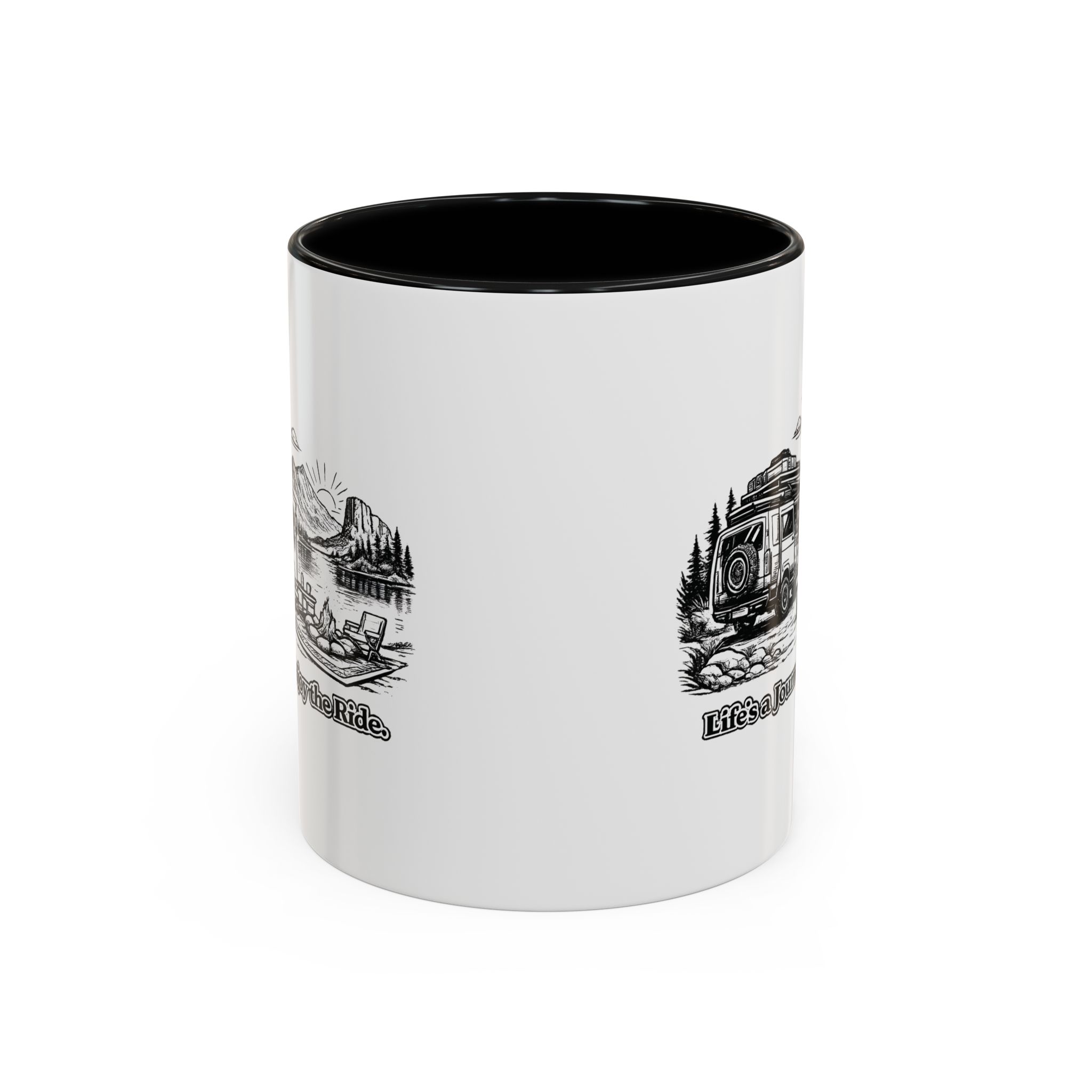 11473558024039589852_2048.jpeg Accent Coffee Mug (11, 15oz) — "Lifes A Journey,Enjoy The Ride" Design Minimal-Line