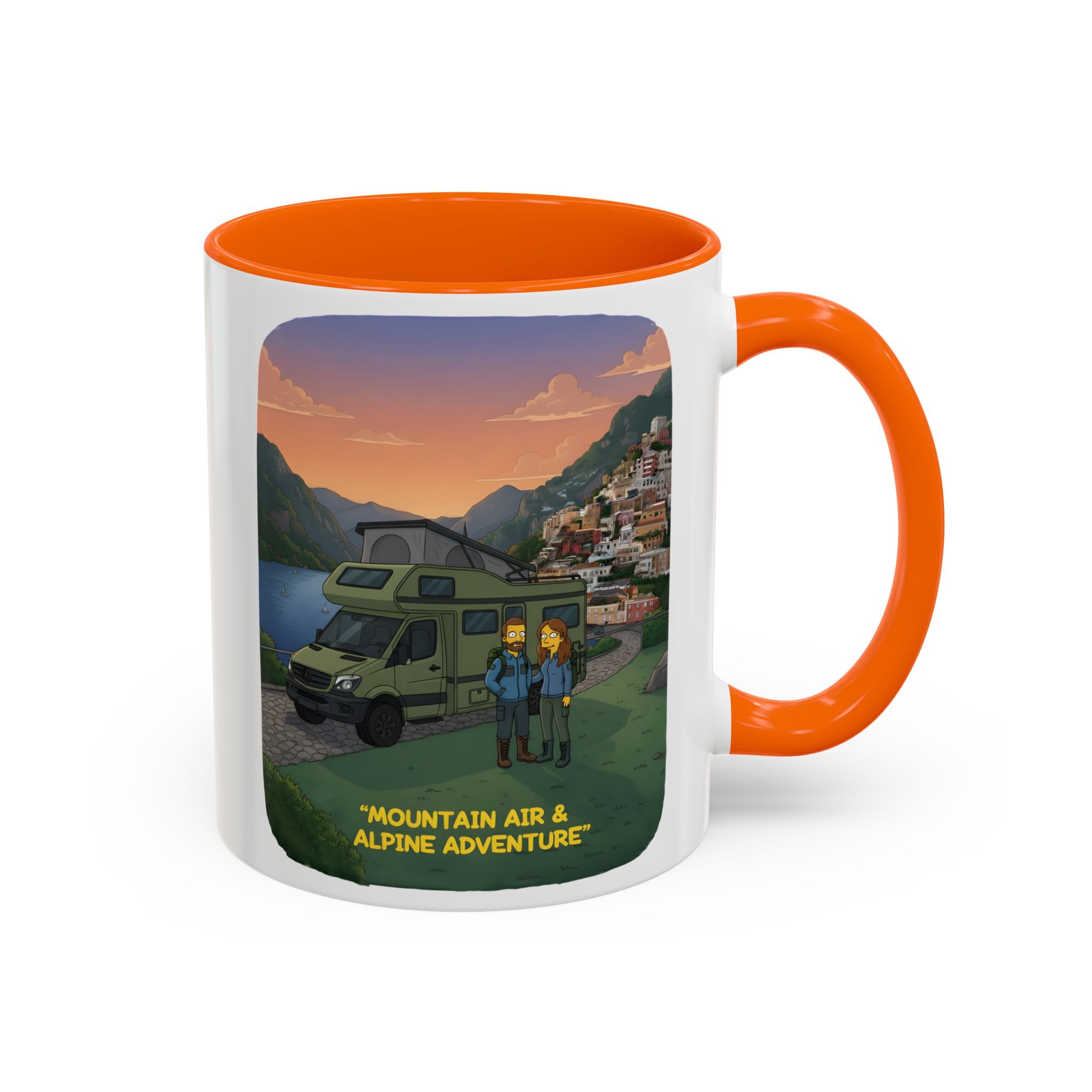 Accent Coffee Mug (11, 15oz) — "Mountain Air And Alpine Adventure"" Design Sitcom-Line