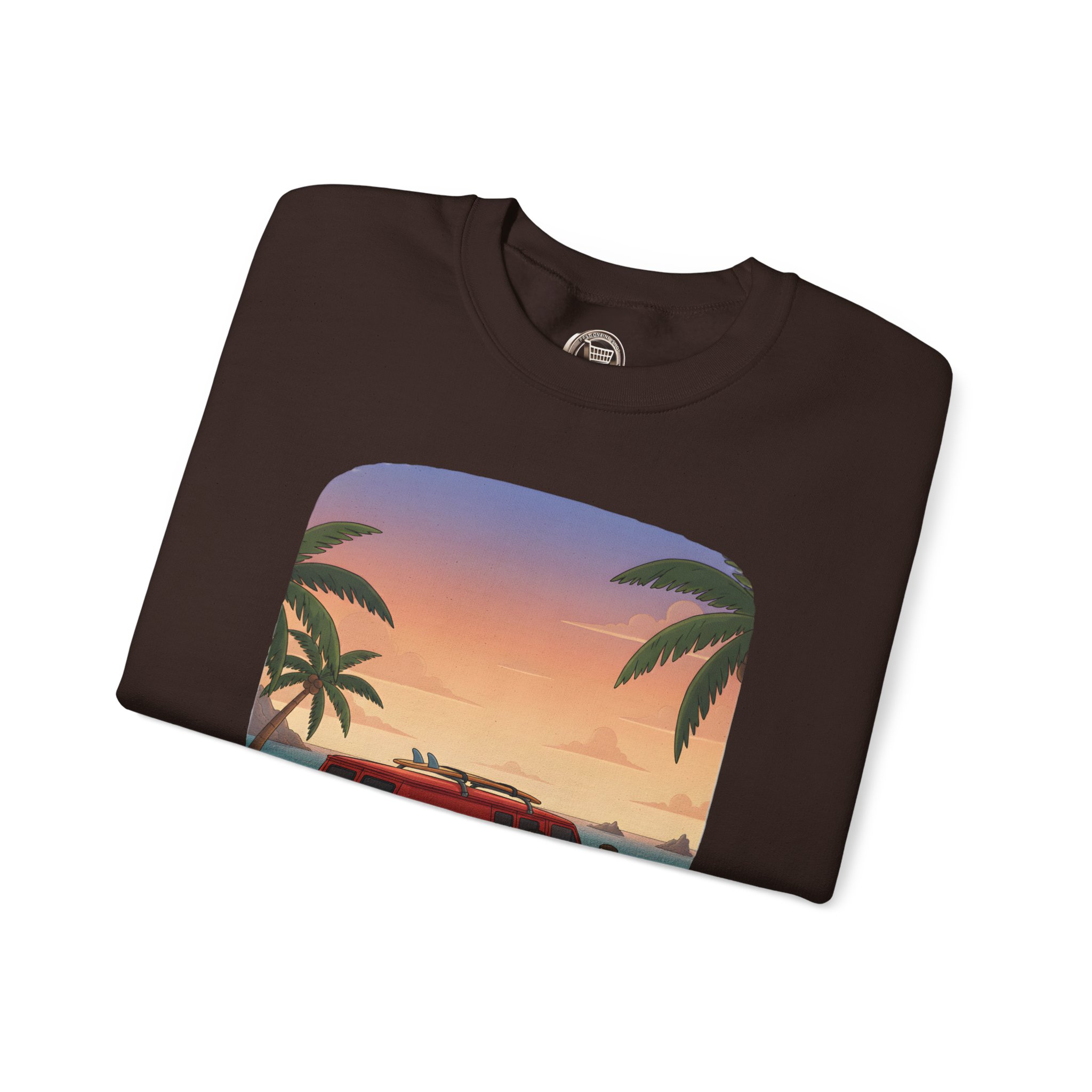 Unisex Heavy Blend™ Crewneck Sweatshirt — "Ocean Air Salty Hair Van Life" Design Sitcom-Line