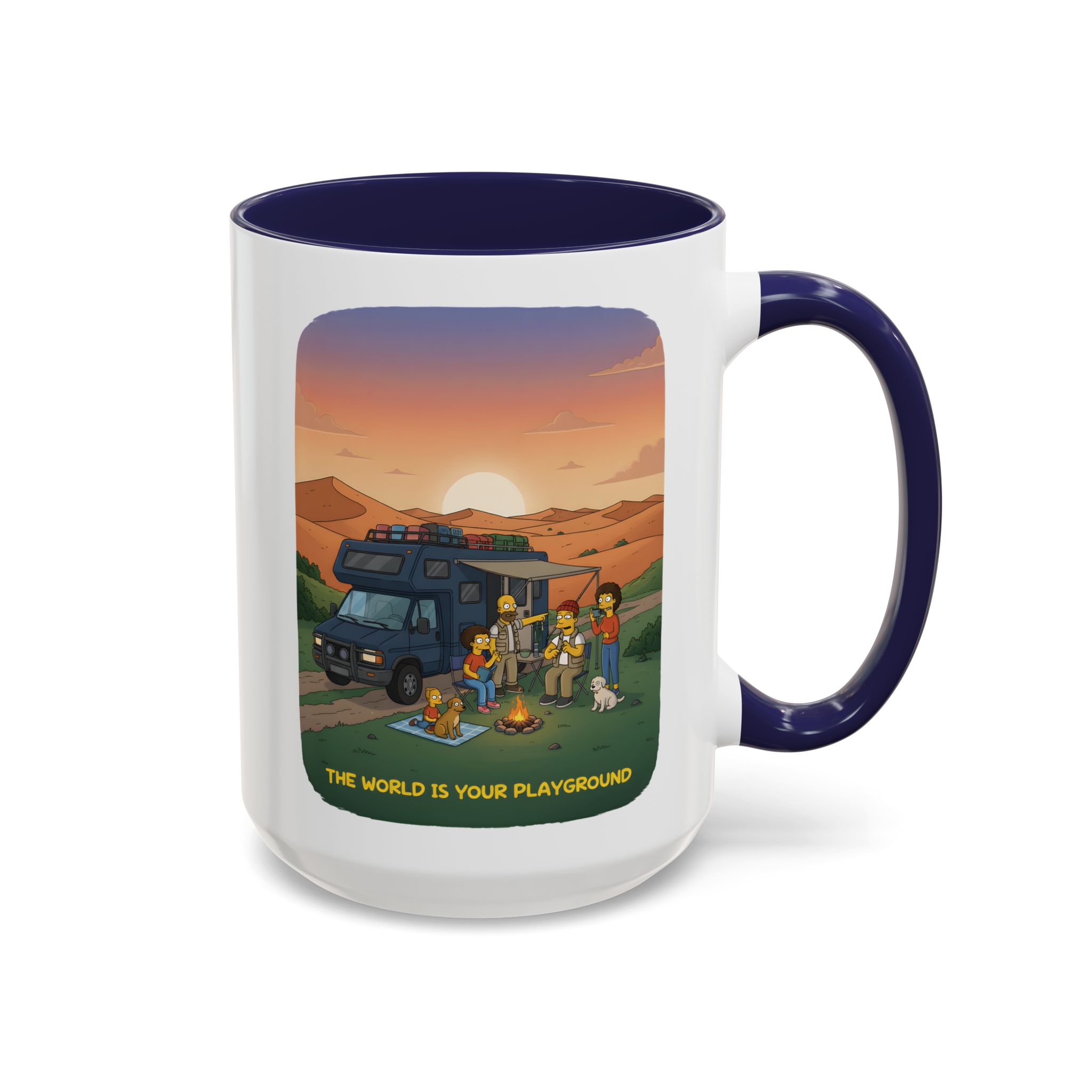 Accent Coffee Mug (11, 15oz) — "The World Is Your playground" Design Sitcom-Line