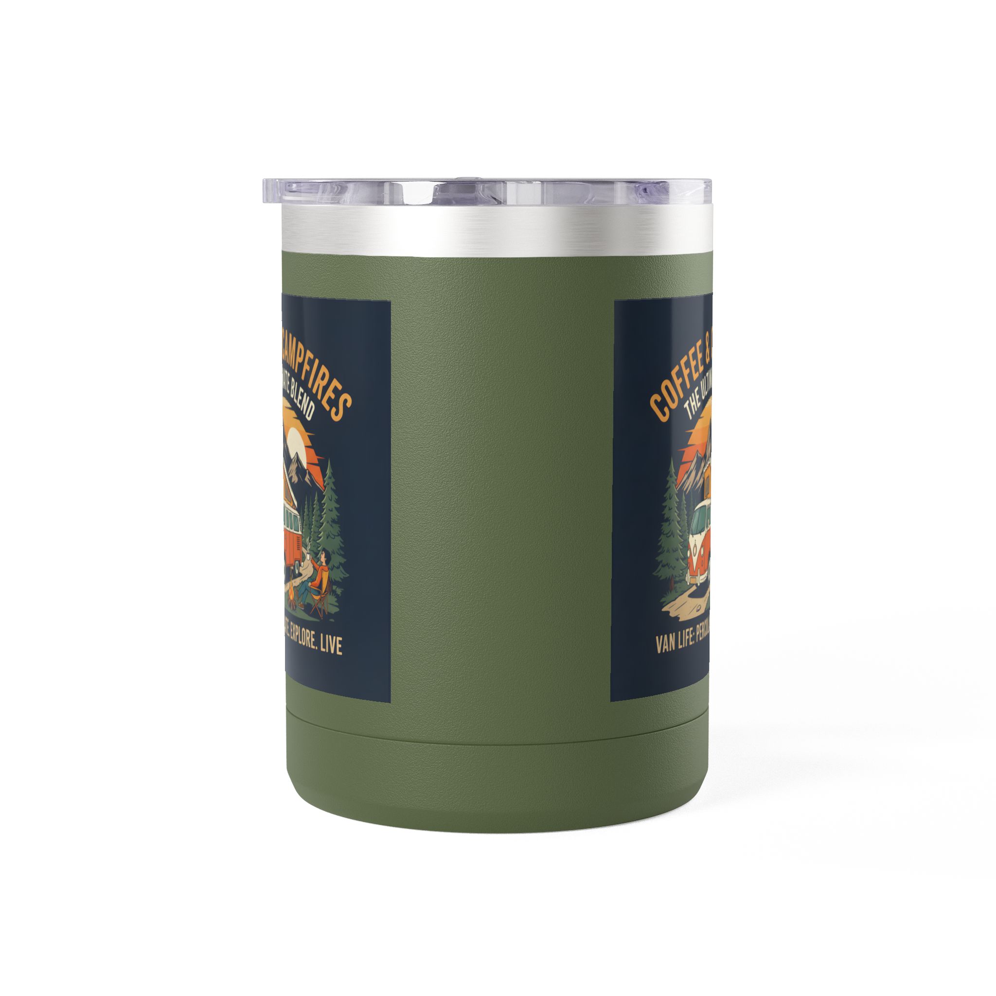 Coffee Mug Tumbler, 15oz — “Coffee & Campfires: The Ultimate Blend”