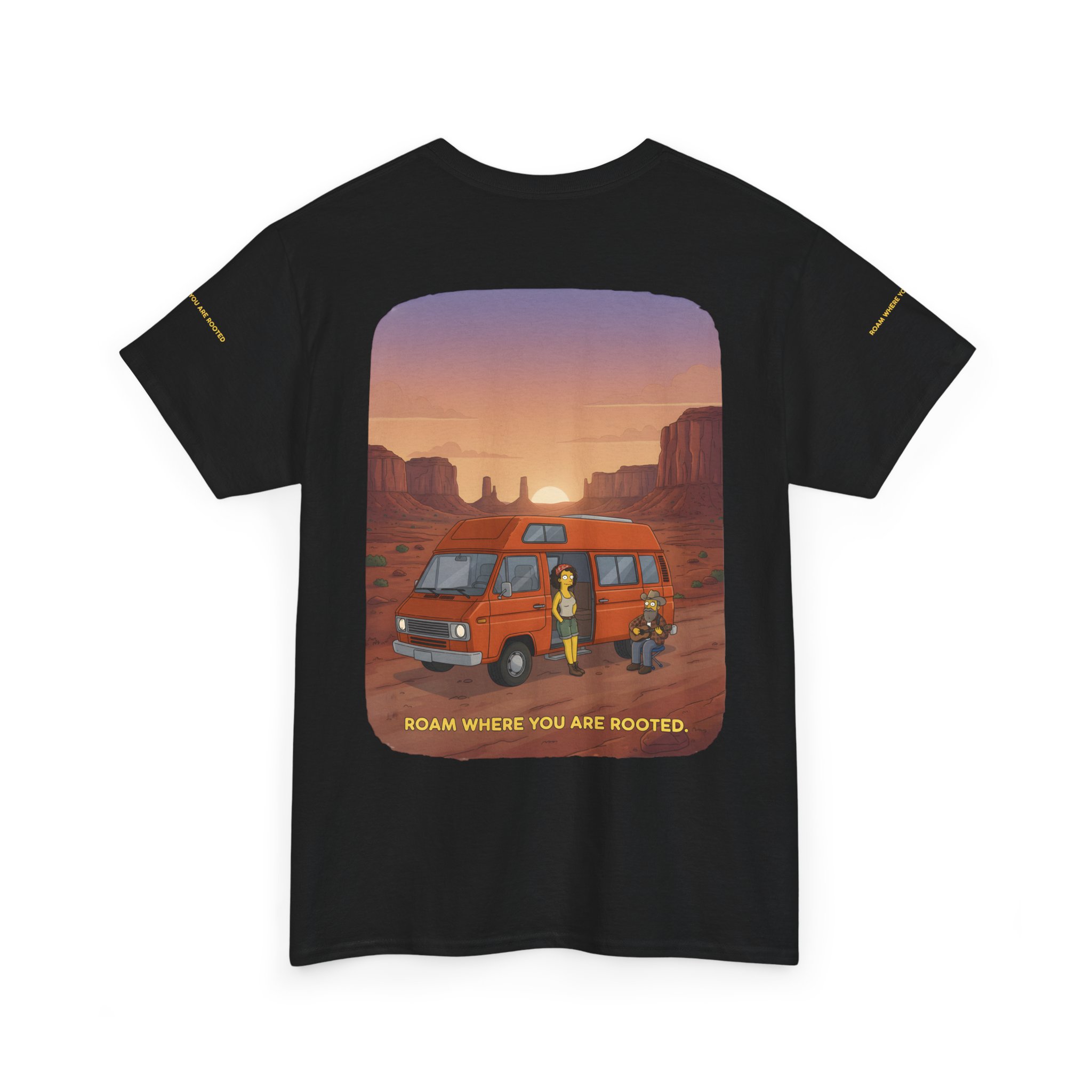 Unisex Heavy Cotton Tee — "Roam Where You Are Rooted" Design Sitcom-Line